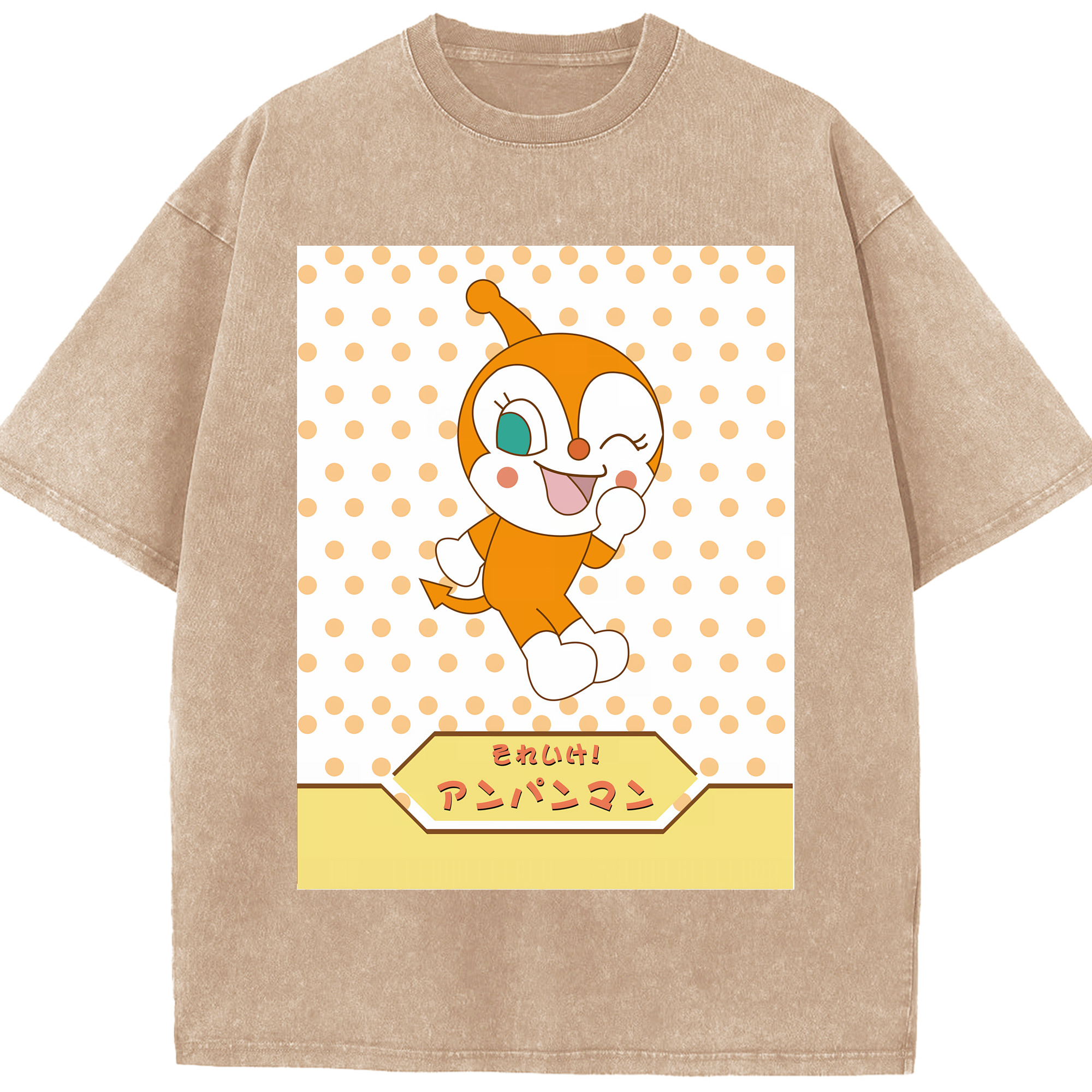 （画像用） アンパンマン Anpanman 綿100% ヴィンテージ風 半袖Tシャツ（フロントプリント）
