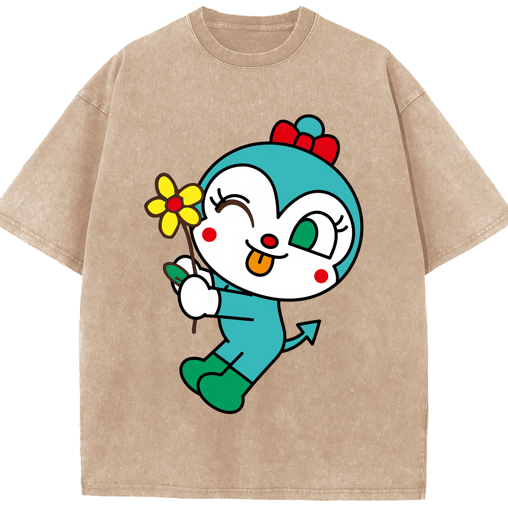 （画像用） アンパンマン Anpanman 綿100% ヴィンテージ風 半袖Tシャツ（フロントプリント）