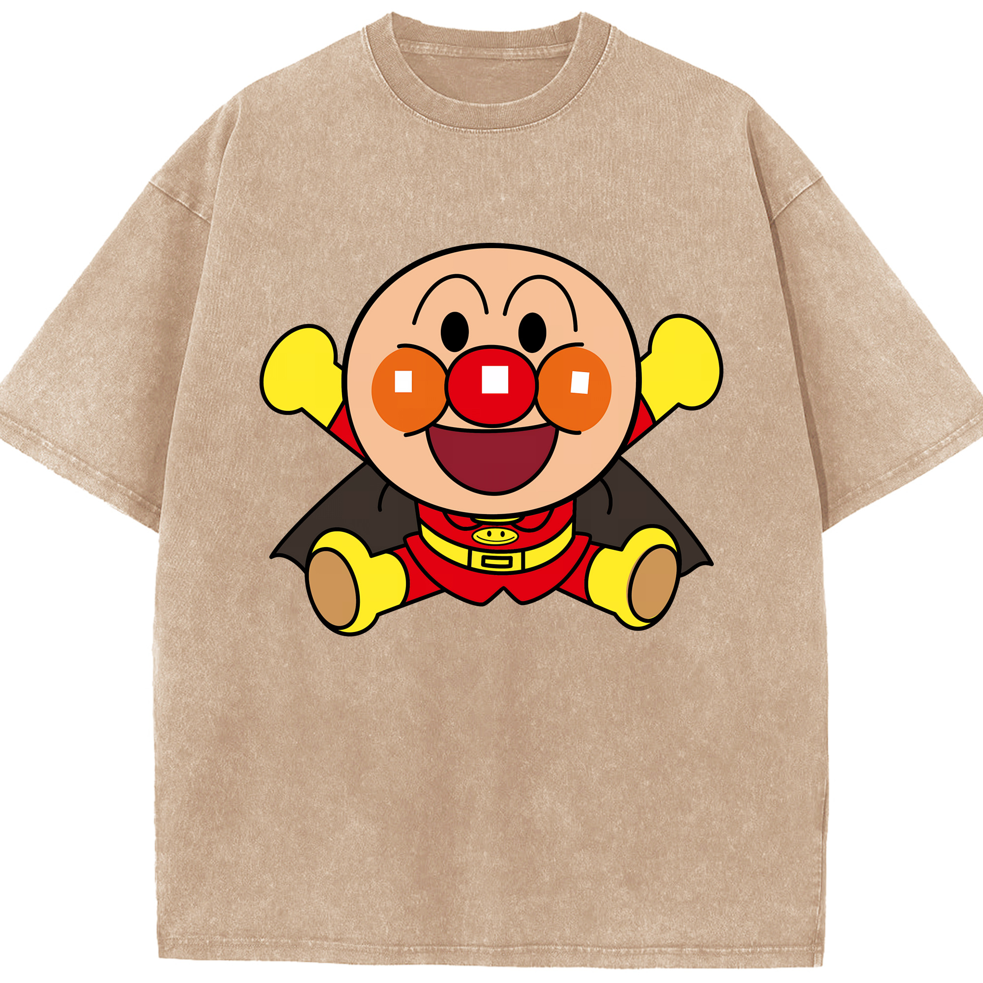 （画像用） アンパンマン Anpanman 綿100% ヴィンテージ風 半袖Tシャツ（フロントプリント）