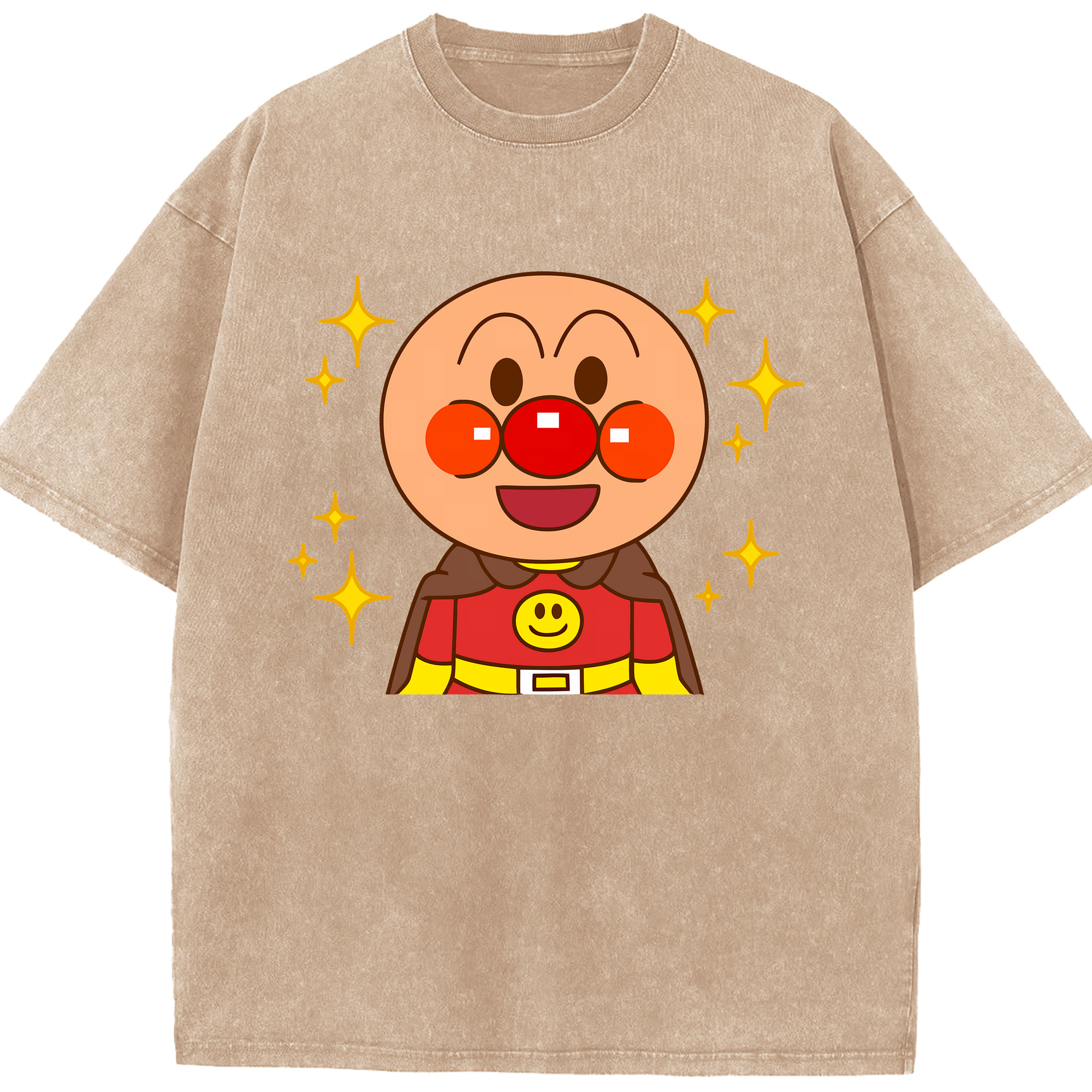 （画像用） アンパンマン Anpanman 綿100% ヴィンテージ風 半袖Tシャツ（フロントプリント）