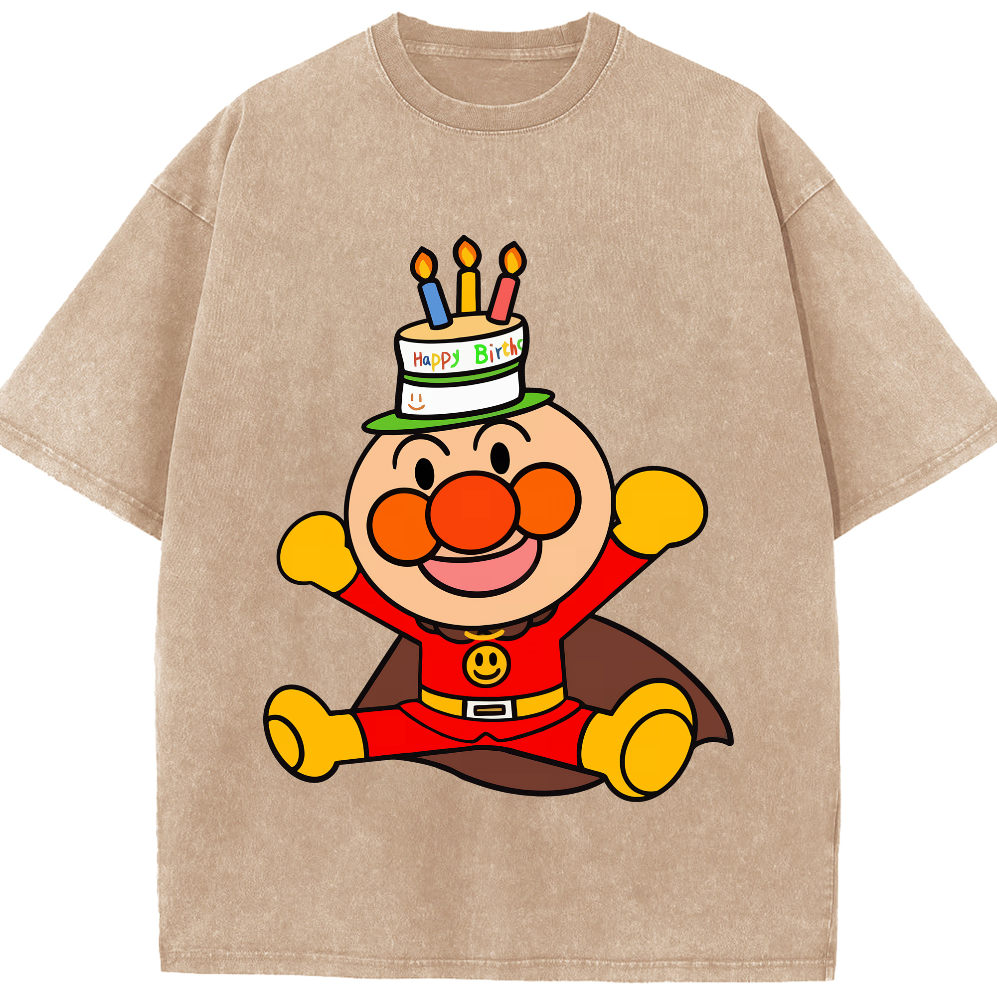 （画像用） アンパンマン Anpanman 綿100% ヴィンテージ風 半袖Tシャツ（フロントプリント）