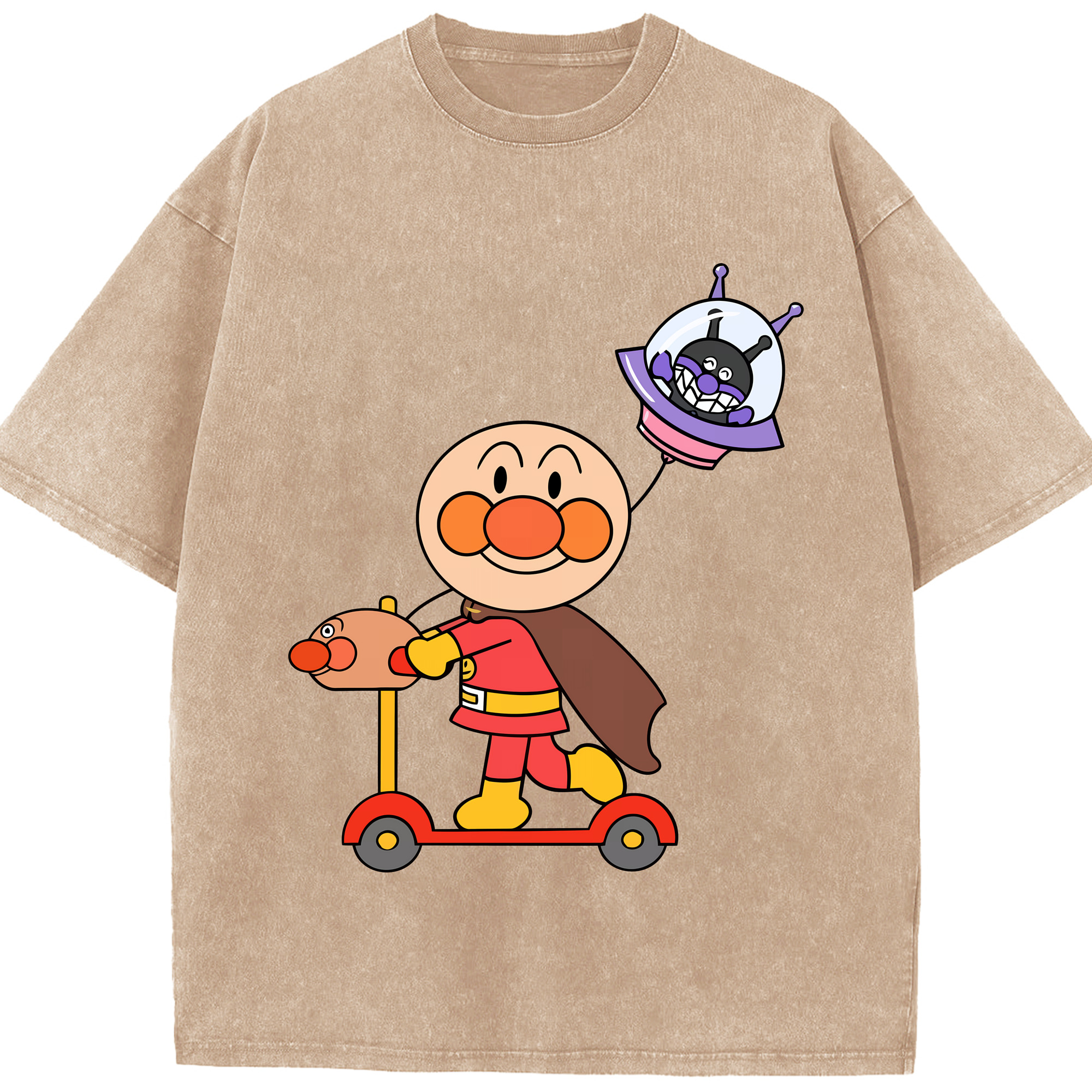 （画像用） アンパンマン Anpanman 綿100% ヴィンテージ風 半袖Tシャツ（フロントプリント）