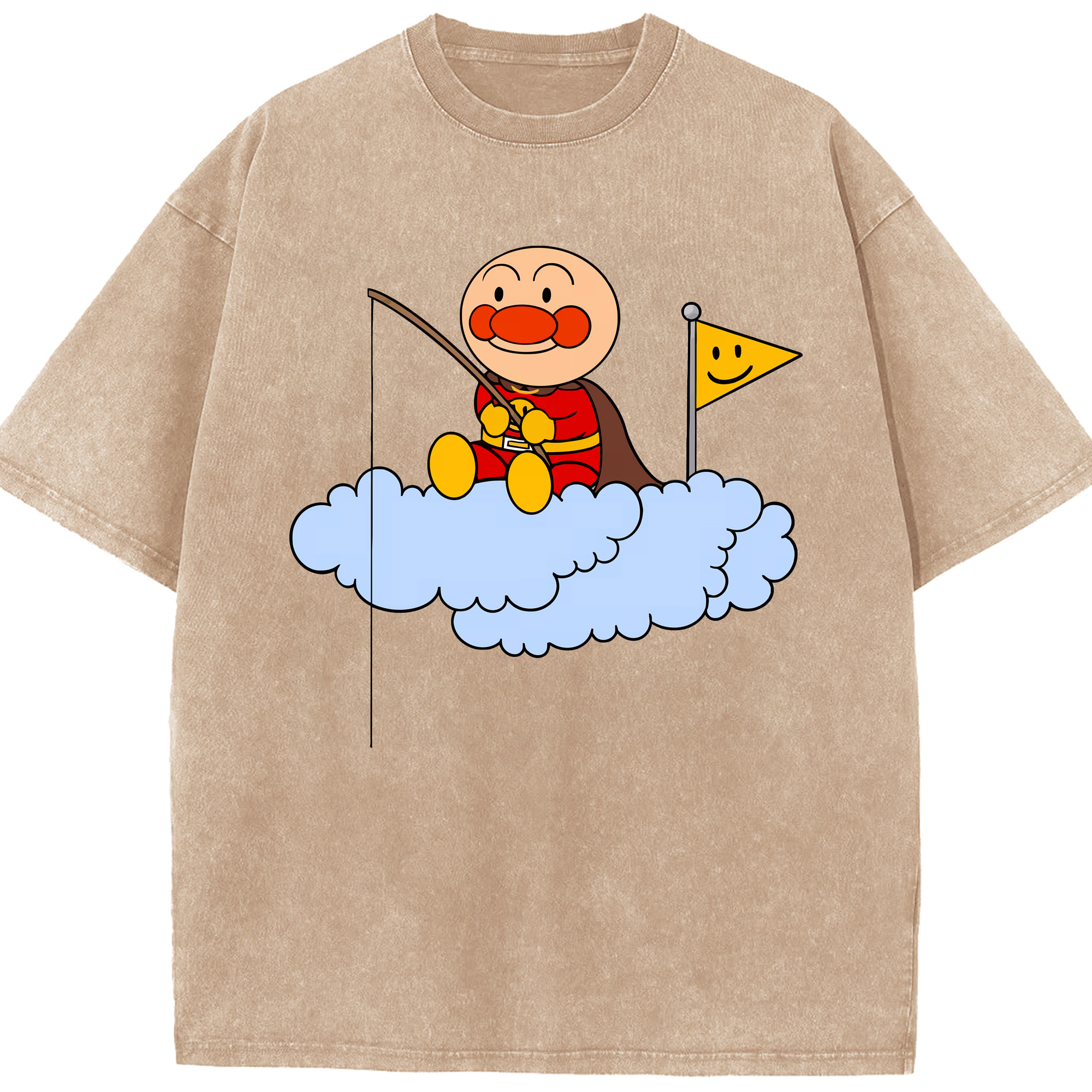（画像用） アンパンマン Anpanman 綿100% ヴィンテージ風 半袖Tシャツ（フロントプリント）