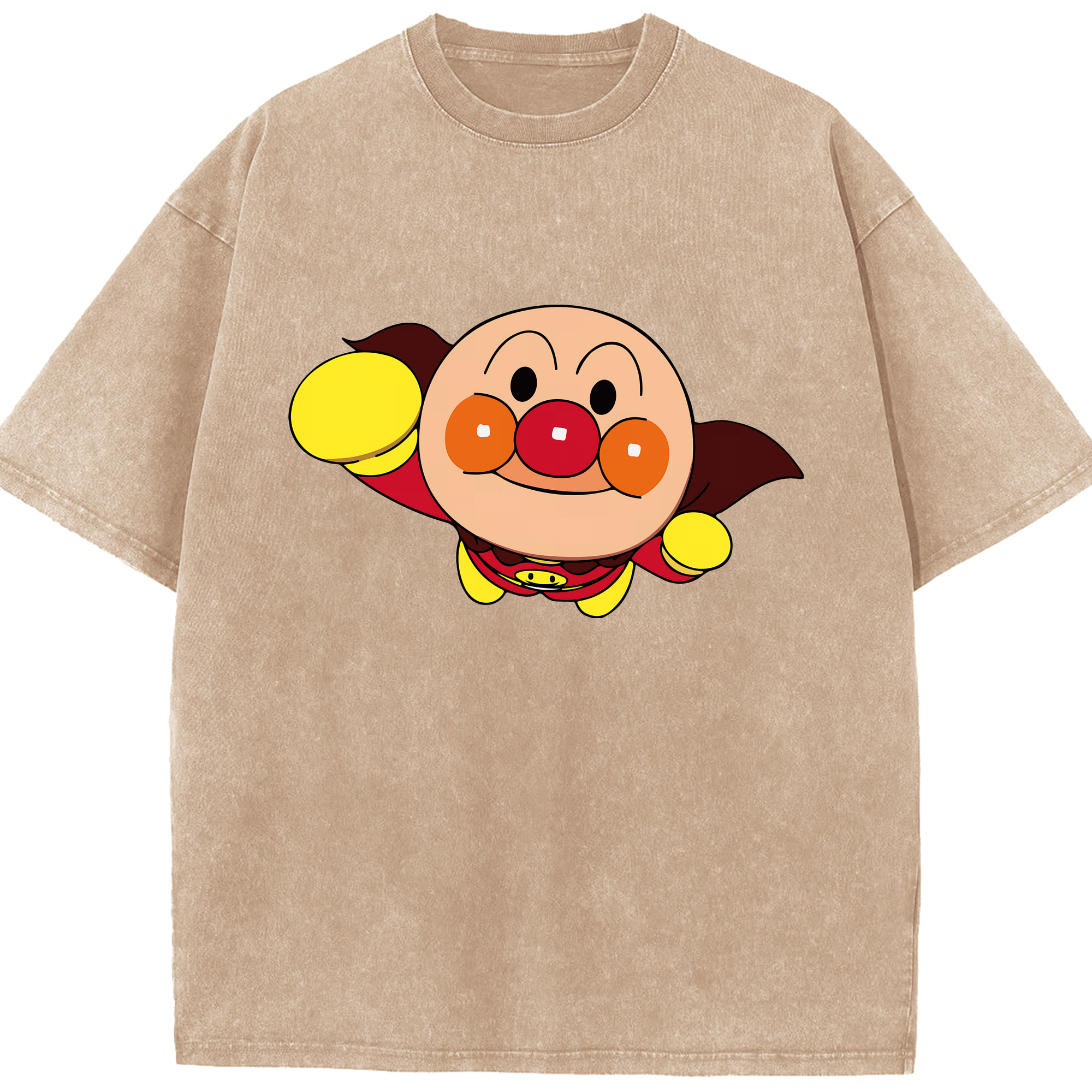 （画像用） アンパンマン Anpanman 綿100% ヴィンテージ風 半袖Tシャツ（フロントプリント）