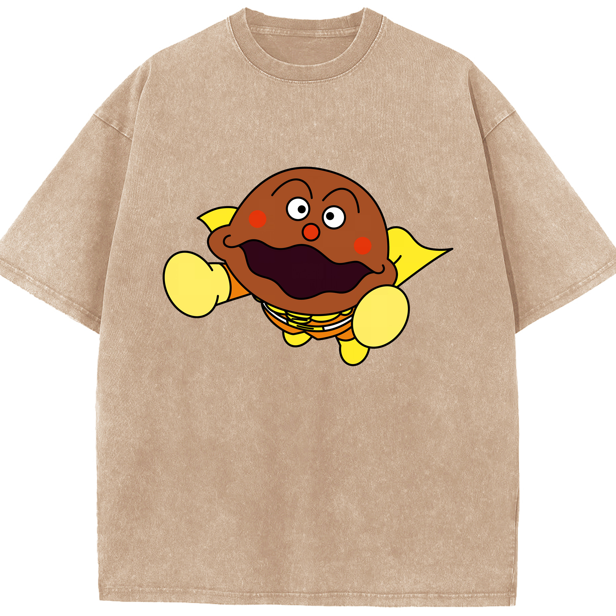 （画像用） アンパンマン Anpanman 綿100% ヴィンテージ風 半袖Tシャツ（フロントプリント）