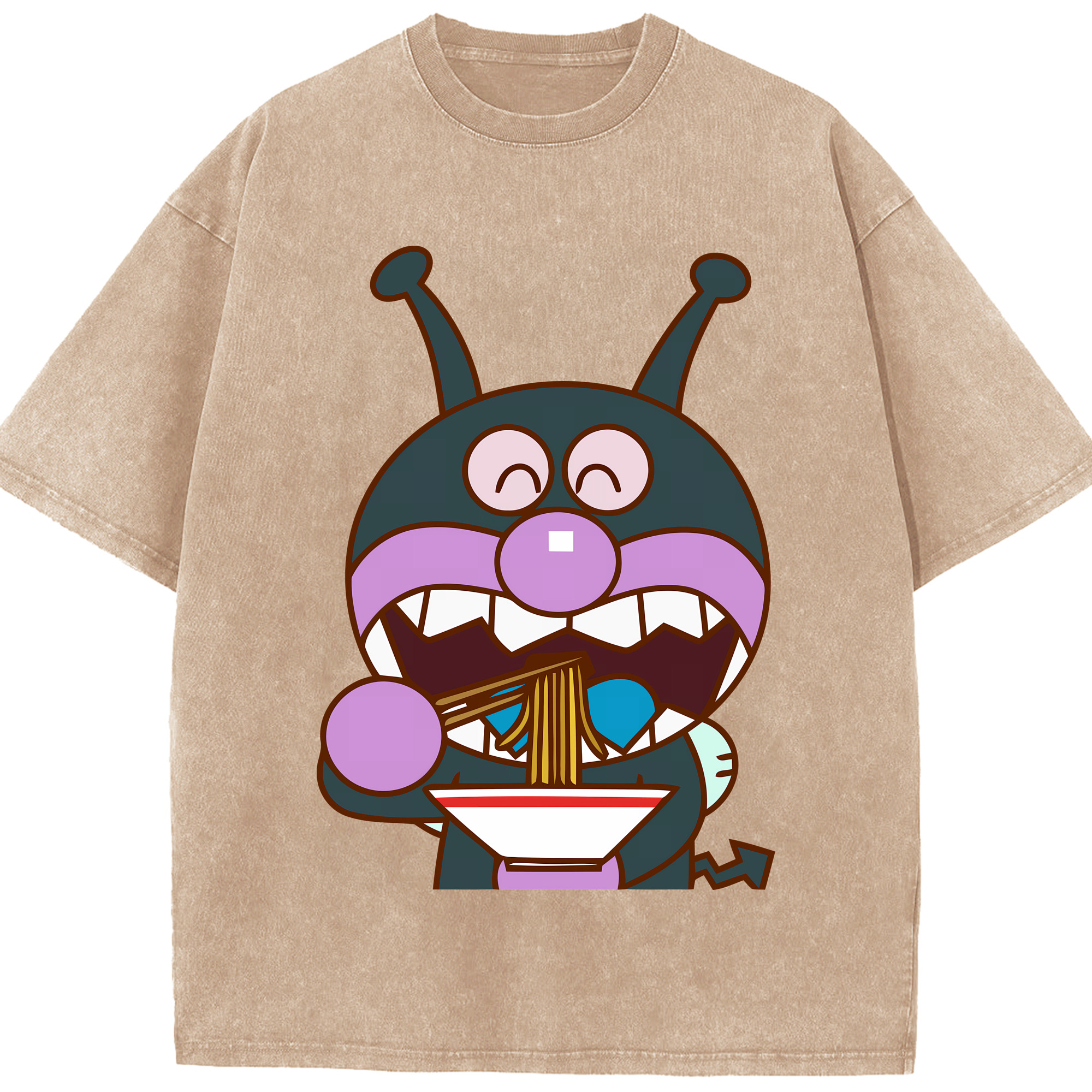 （画像用） アンパンマン Anpanman 綿100% ヴィンテージ風 半袖Tシャツ（フロントプリント）