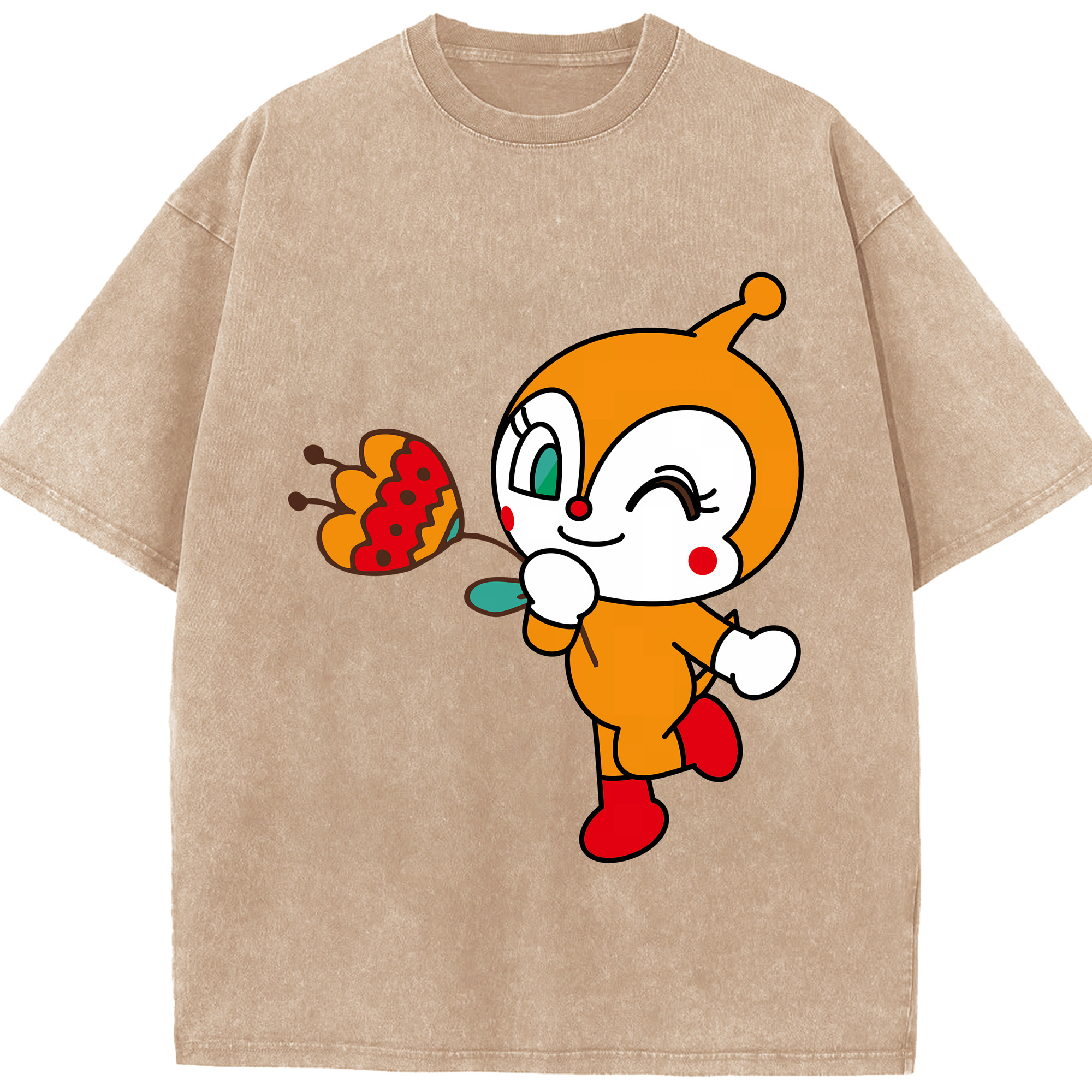 （画像用） アンパンマン Anpanman 綿100% ヴィンテージ風 半袖Tシャツ（フロントプリント）