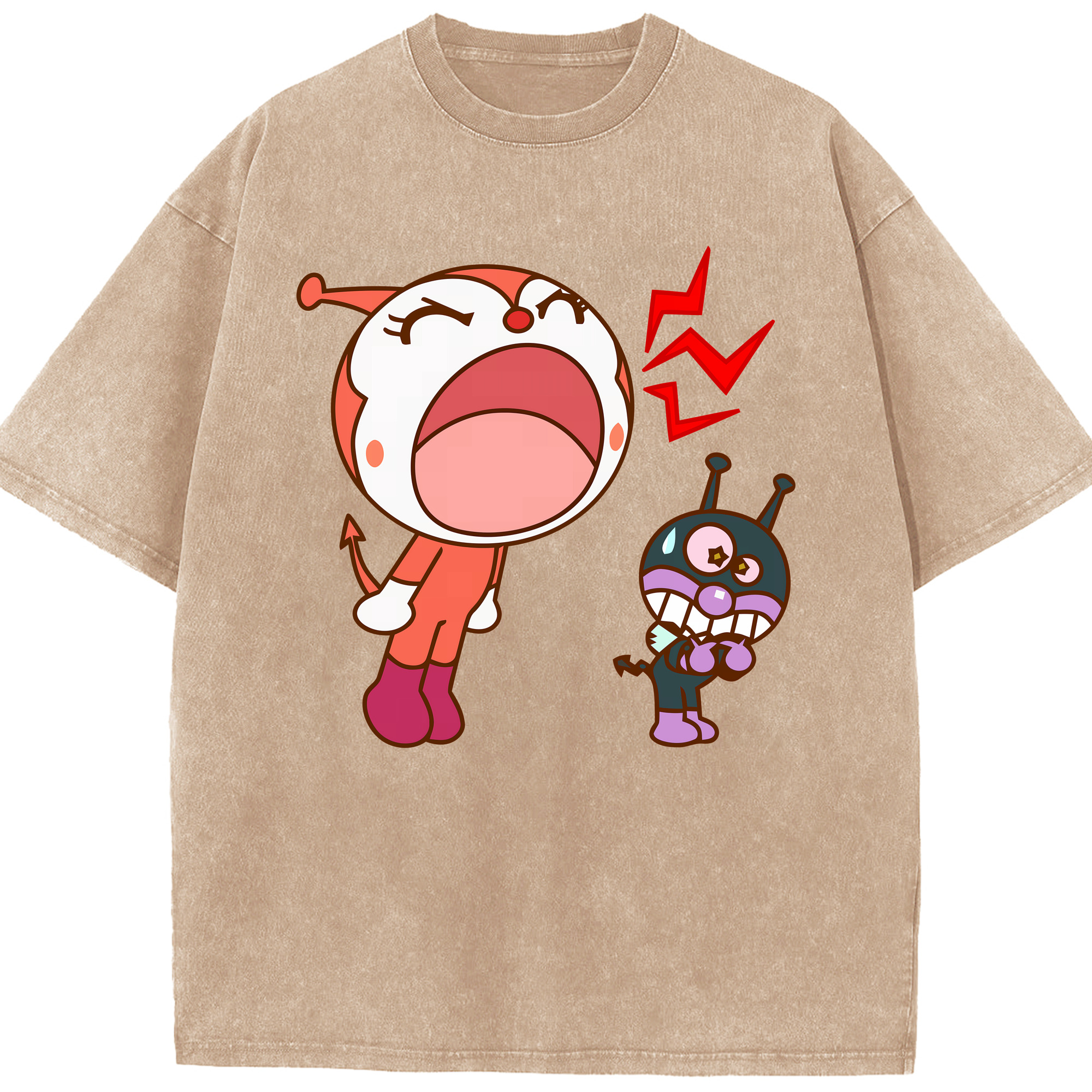 （画像用） アンパンマン Anpanman 綿100% ヴィンテージ風 半袖Tシャツ（フロントプリント）