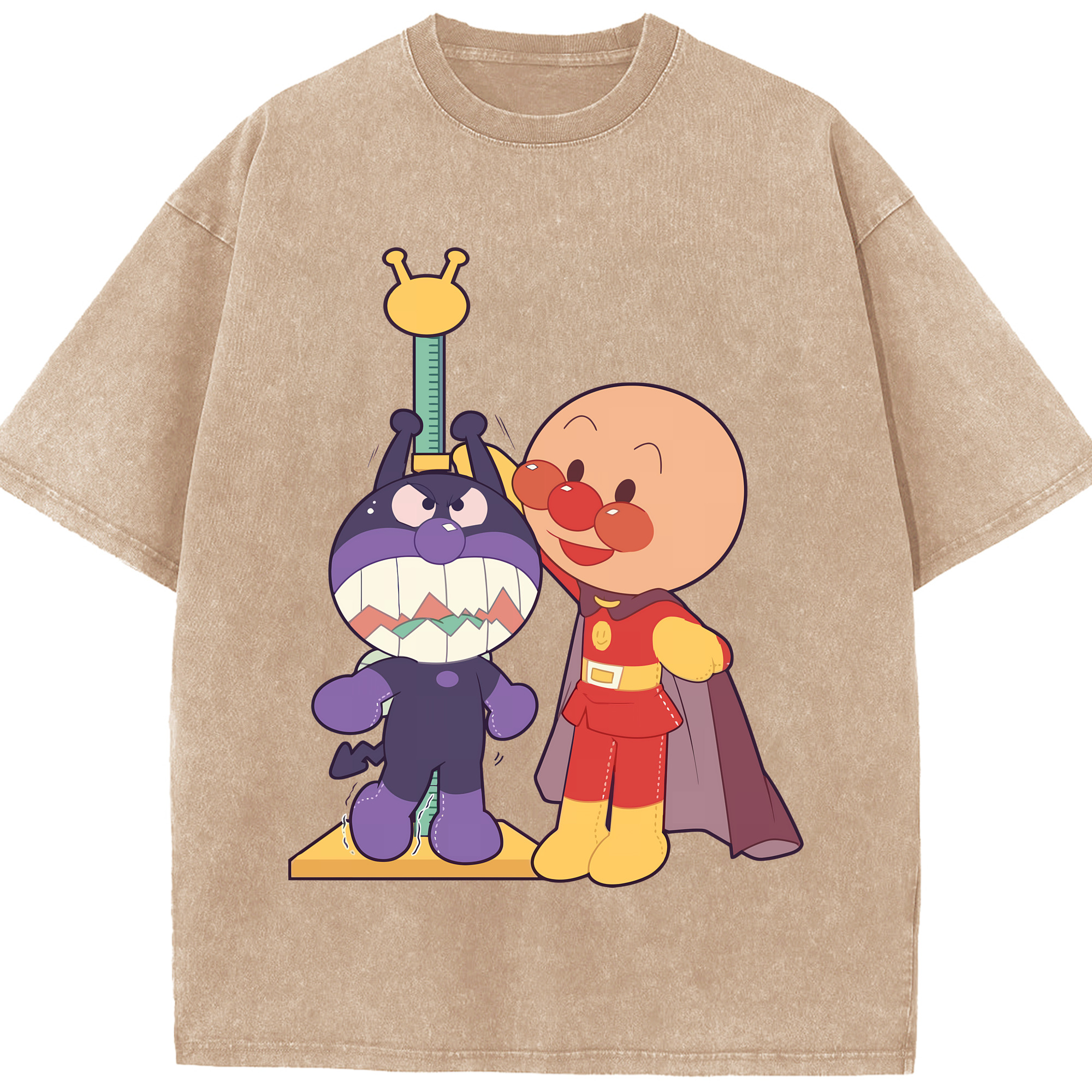 （画像用） アンパンマン Anpanman 綿100% ヴィンテージ風 半袖Tシャツ（フロントプリント）