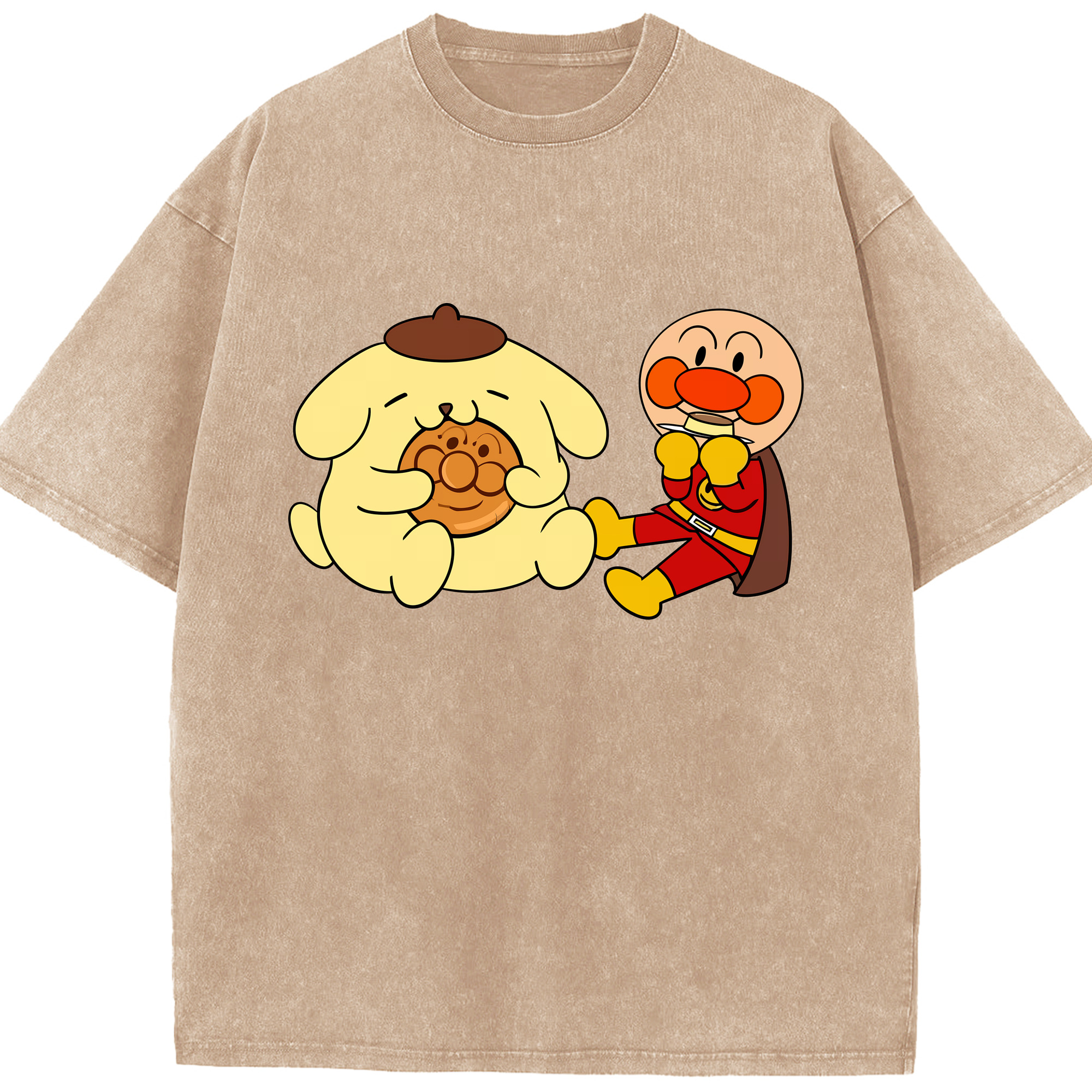 （画像用） アンパンマン Anpanman 綿100% ヴィンテージ風 半袖Tシャツ（フロントプリント）