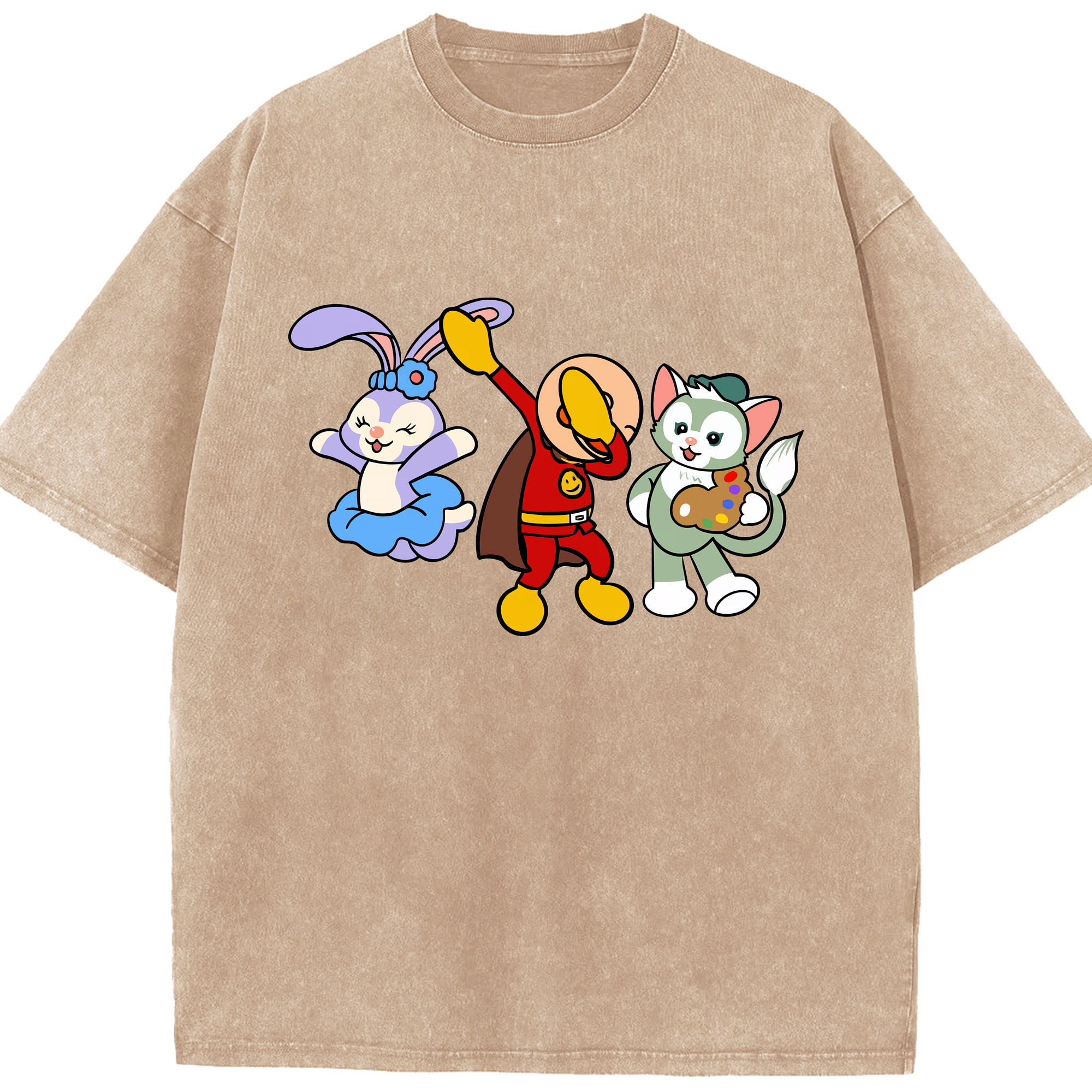 （画像用） アンパンマン Anpanman 綿100% ヴィンテージ風 半袖Tシャツ（フロントプリント）