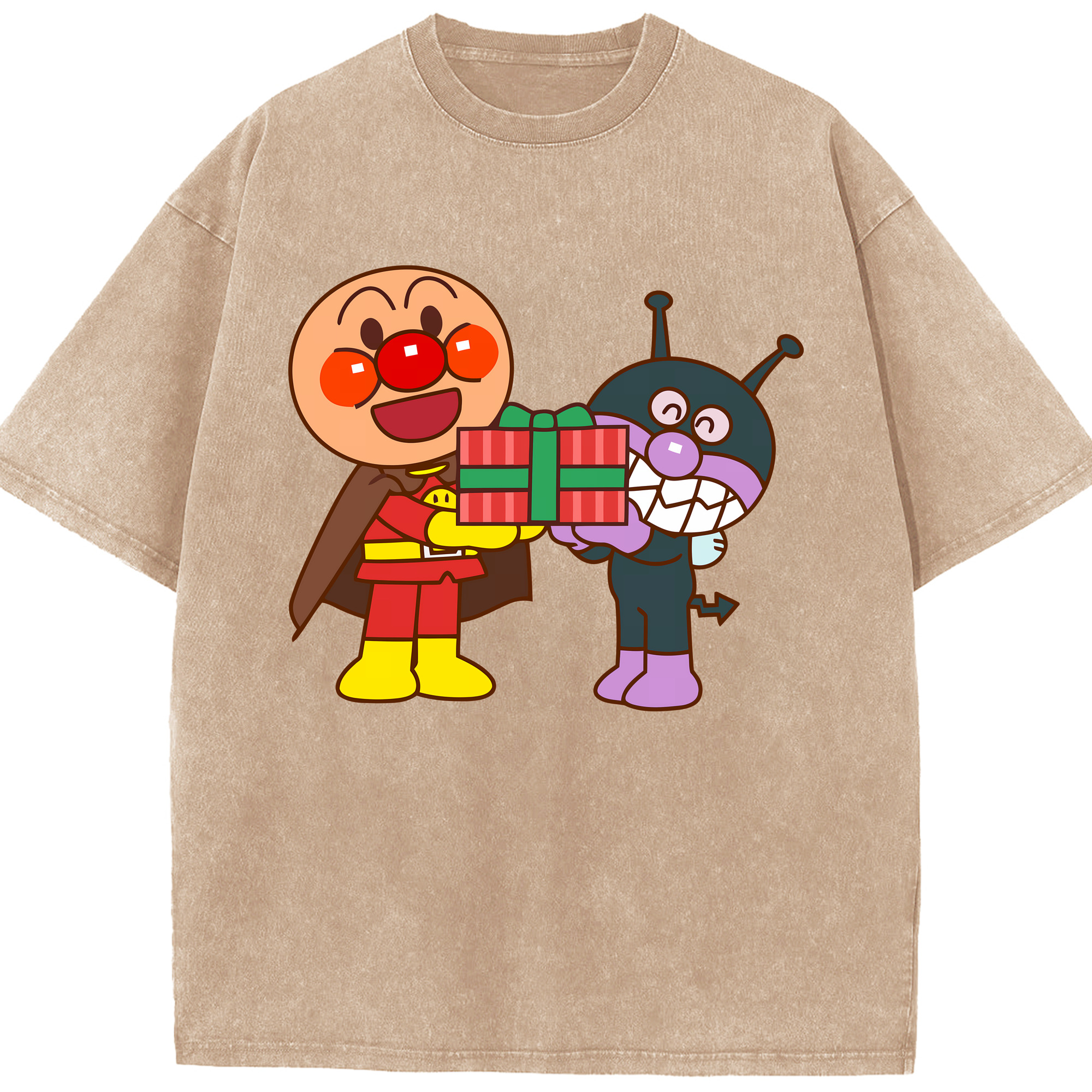 （画像用） アンパンマン Anpanman 綿100% ヴィンテージ風 半袖Tシャツ（フロントプリント）