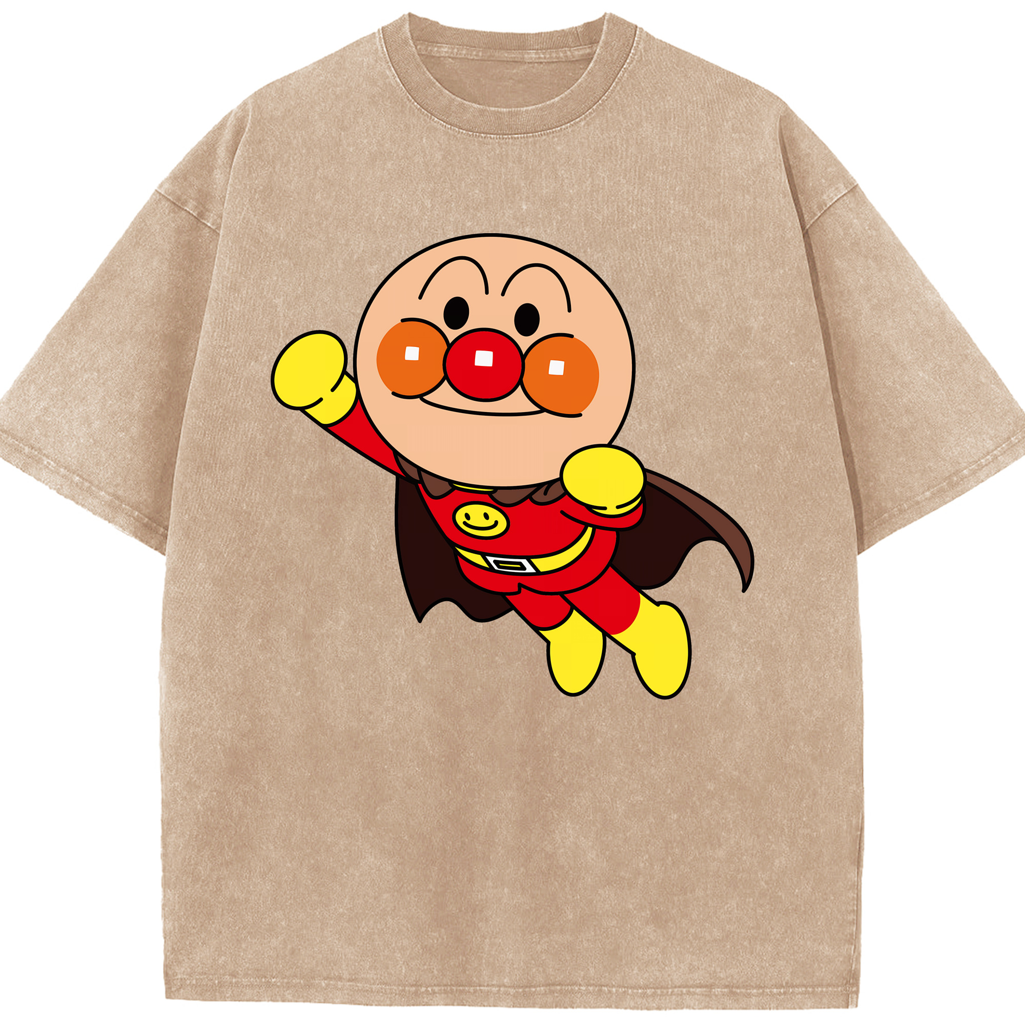 （画像用） アンパンマン Anpanman 綿100% ヴィンテージ風 半袖Tシャツ（フロントプリント）