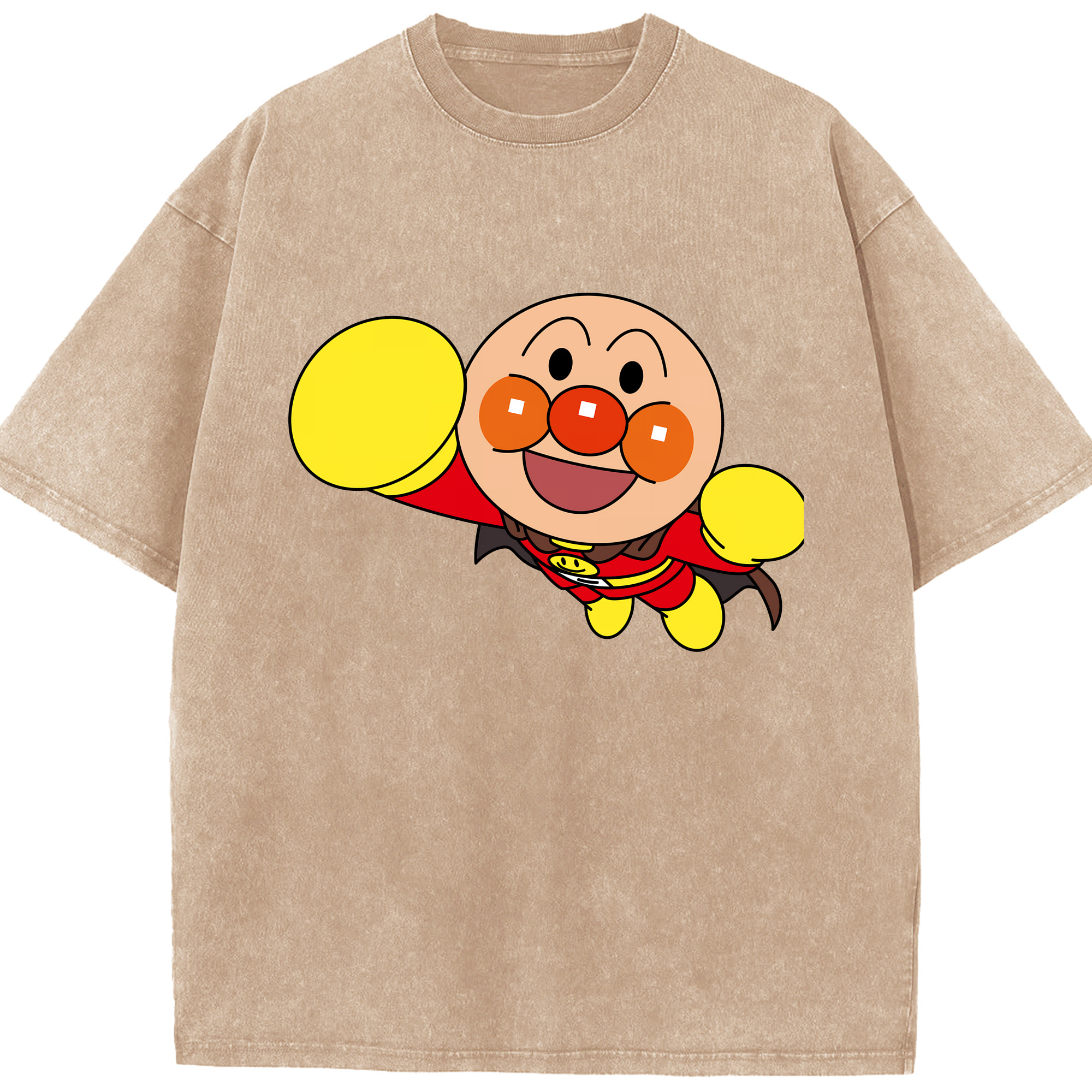 （画像用） アンパンマン Anpanman 綿100% ヴィンテージ風 半袖Tシャツ（フロントプリント）