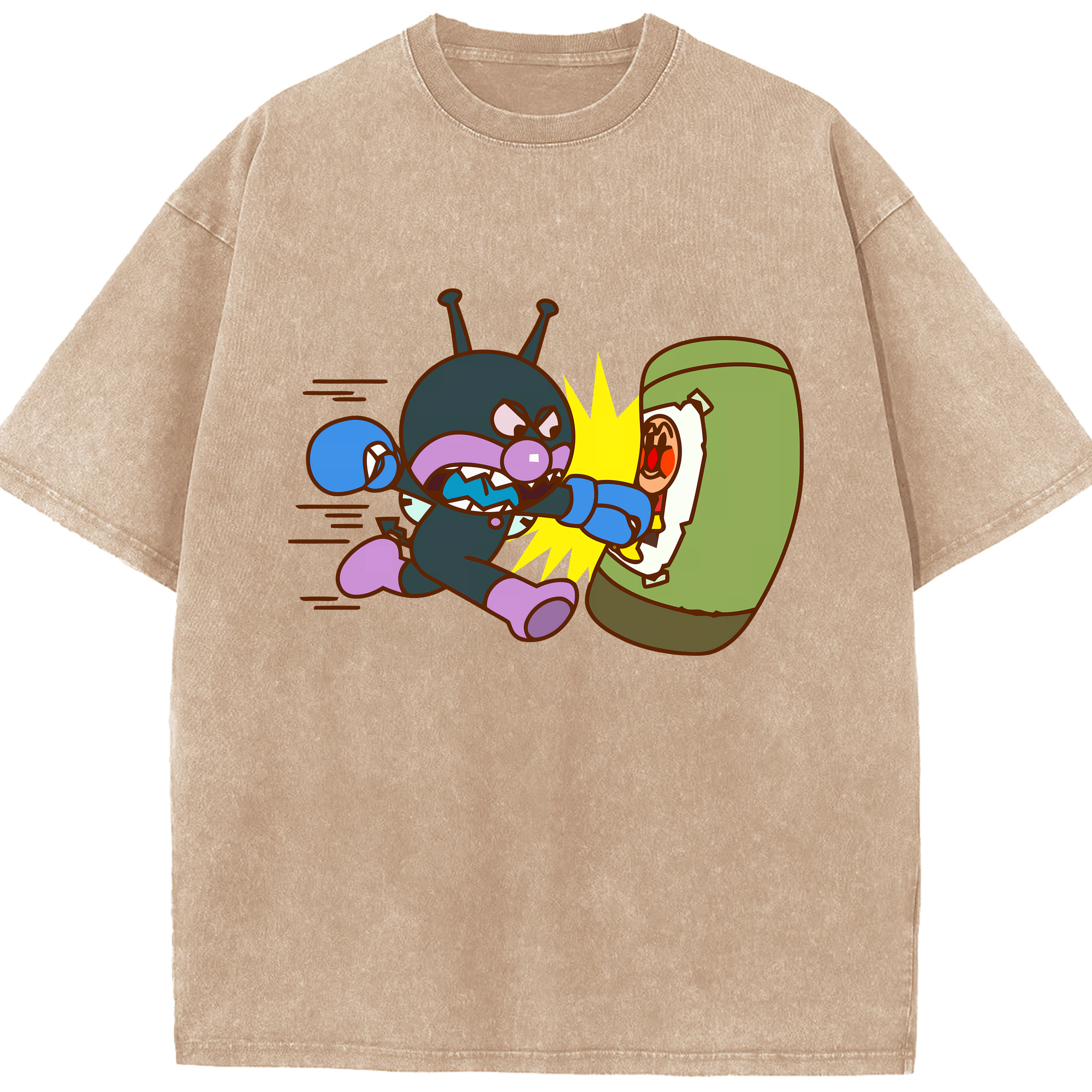 （画像用） アンパンマン Anpanman 綿100% ヴィンテージ風 半袖Tシャツ（フロントプリント）