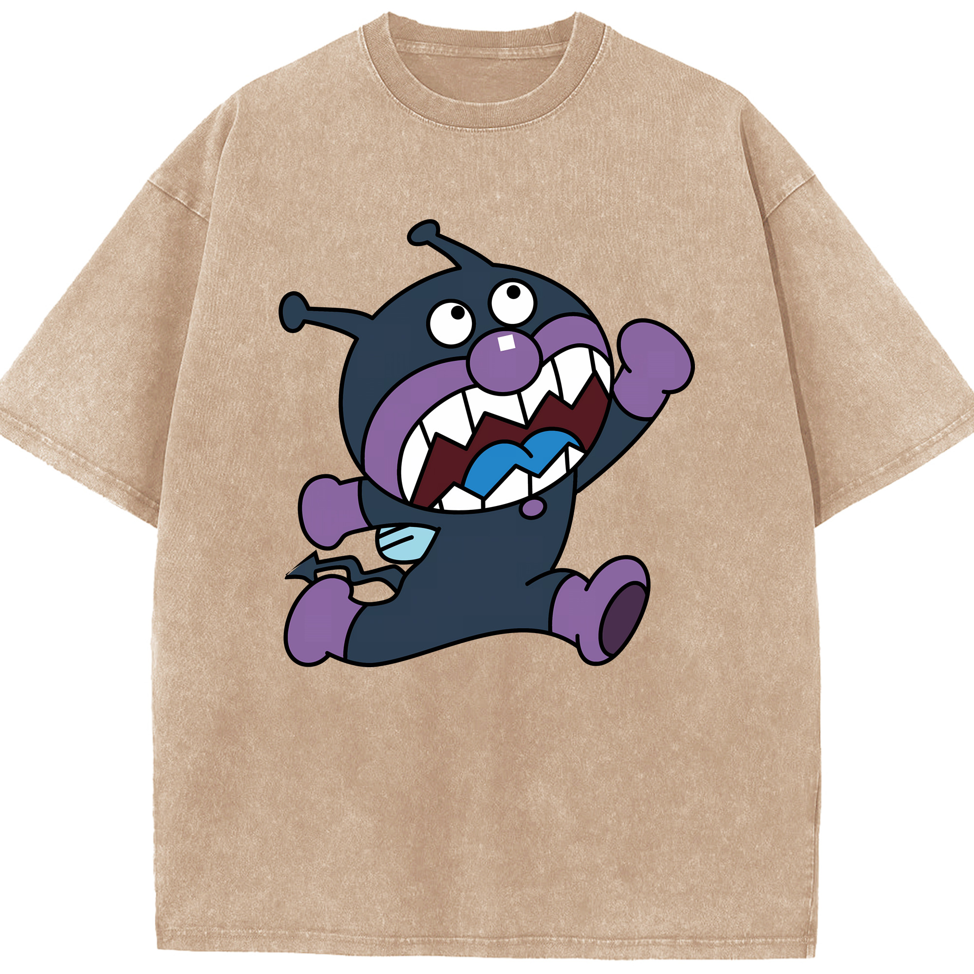 （画像用） アンパンマン Anpanman 綿100% ヴィンテージ風 半袖Tシャツ（フロントプリント）