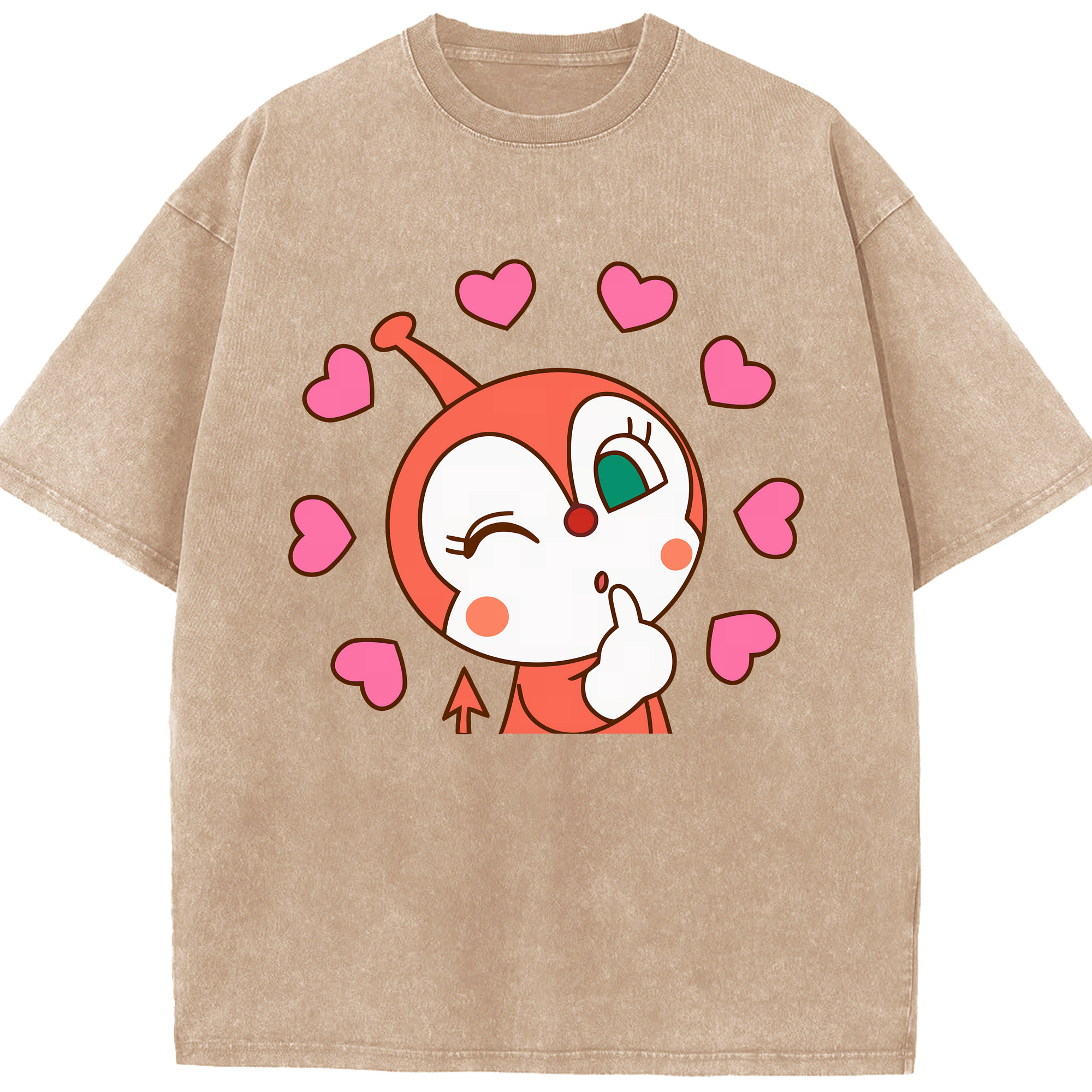 （画像用） アンパンマン Anpanman 綿100% ヴィンテージ風 半袖Tシャツ（フロントプリント）