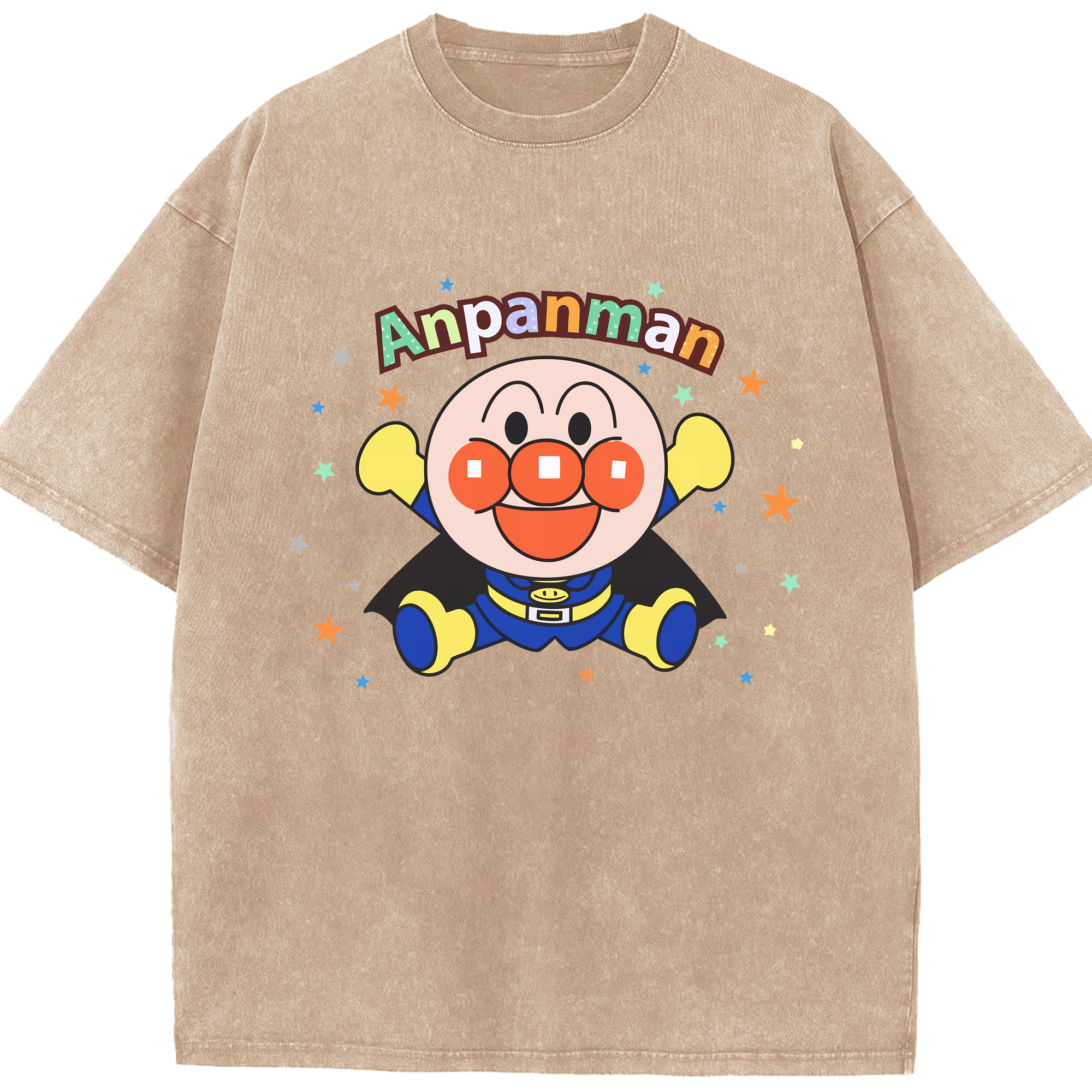 （画像用） アンパンマン Anpanman 綿100% ヴィンテージ風 半袖Tシャツ（フロントプリント）