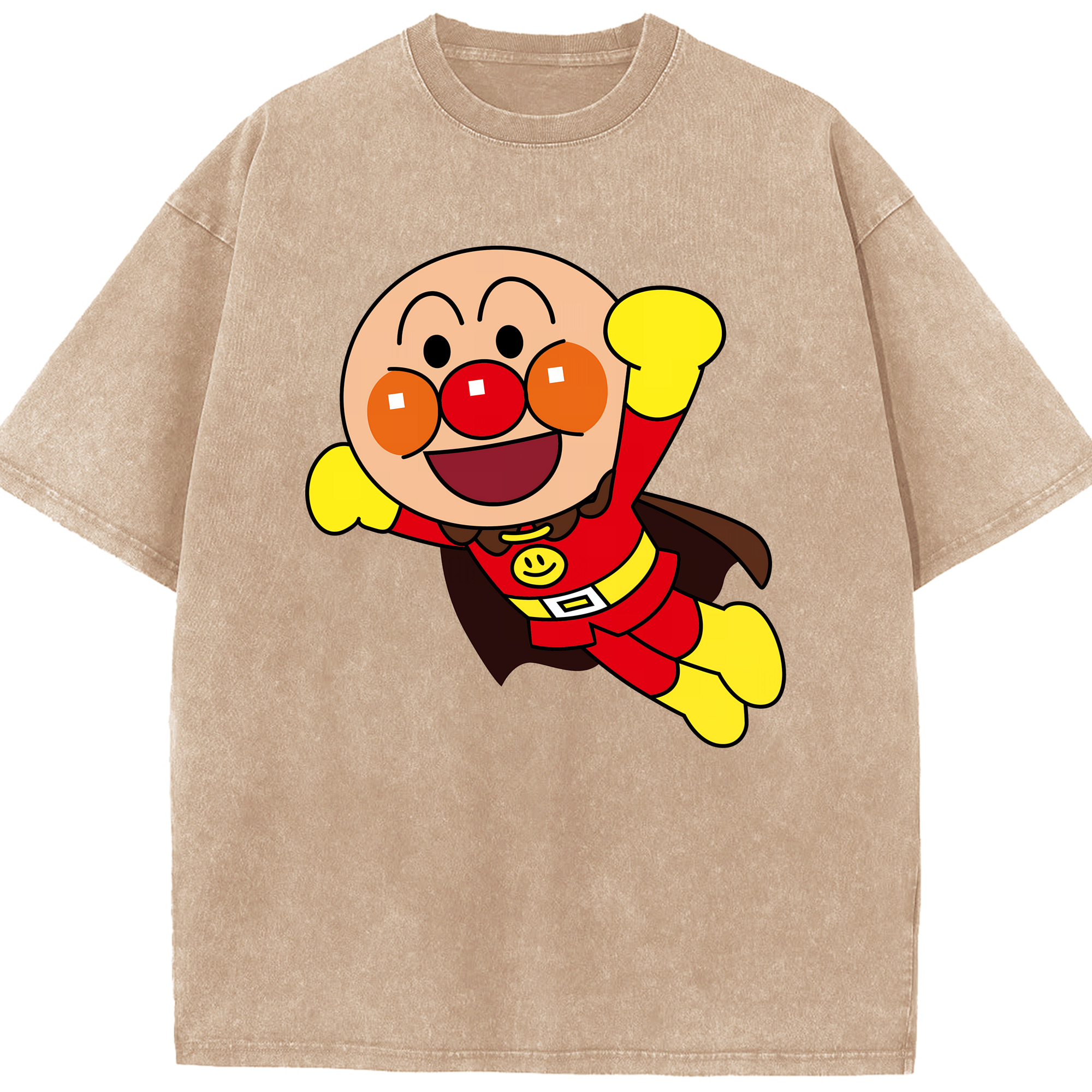 （画像用） アンパンマン Anpanman 綿100% ヴィンテージ風 半袖Tシャツ（フロントプリント）