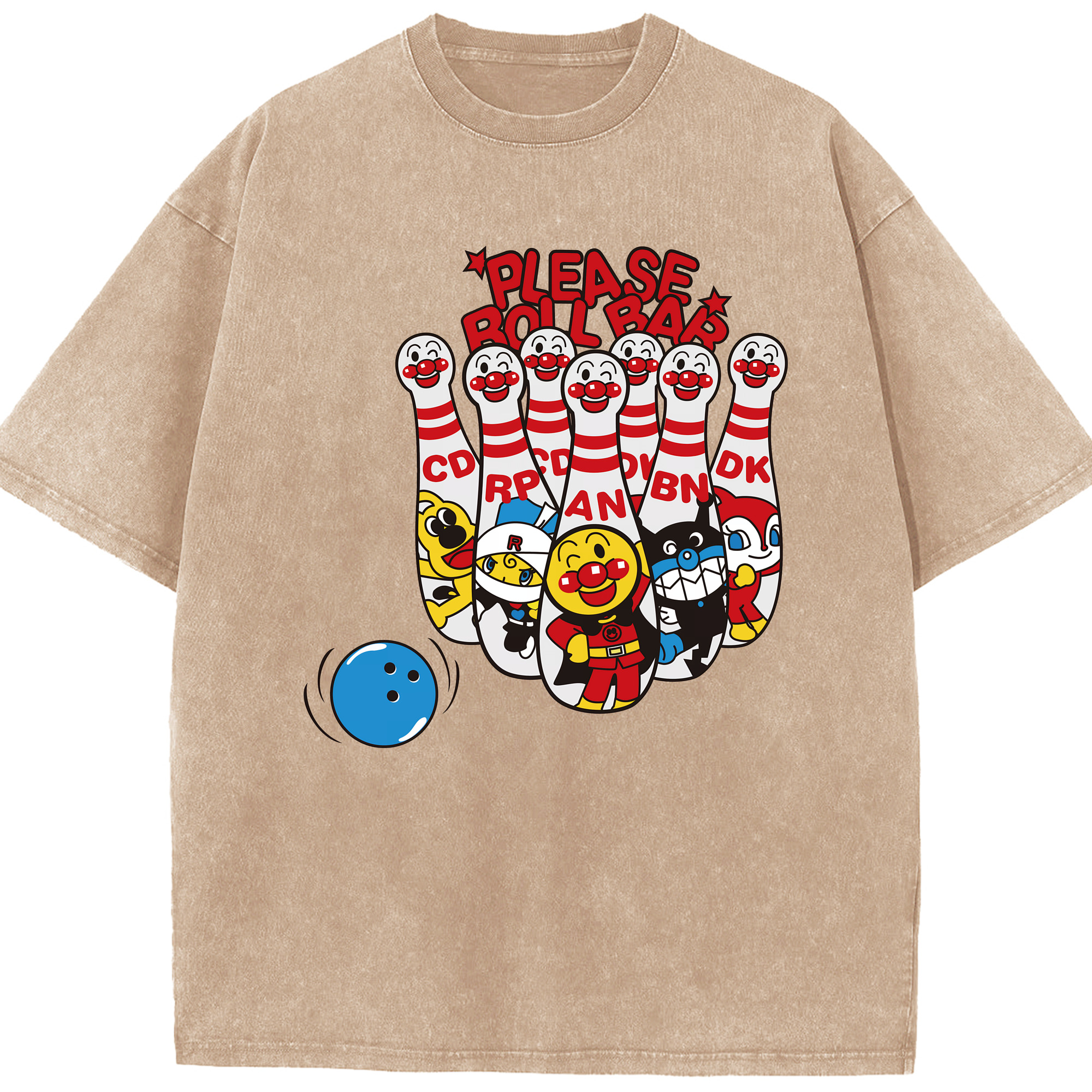 （画像用） アンパンマン Anpanman 綿100% ヴィンテージ風 半袖Tシャツ（フロントプリント）