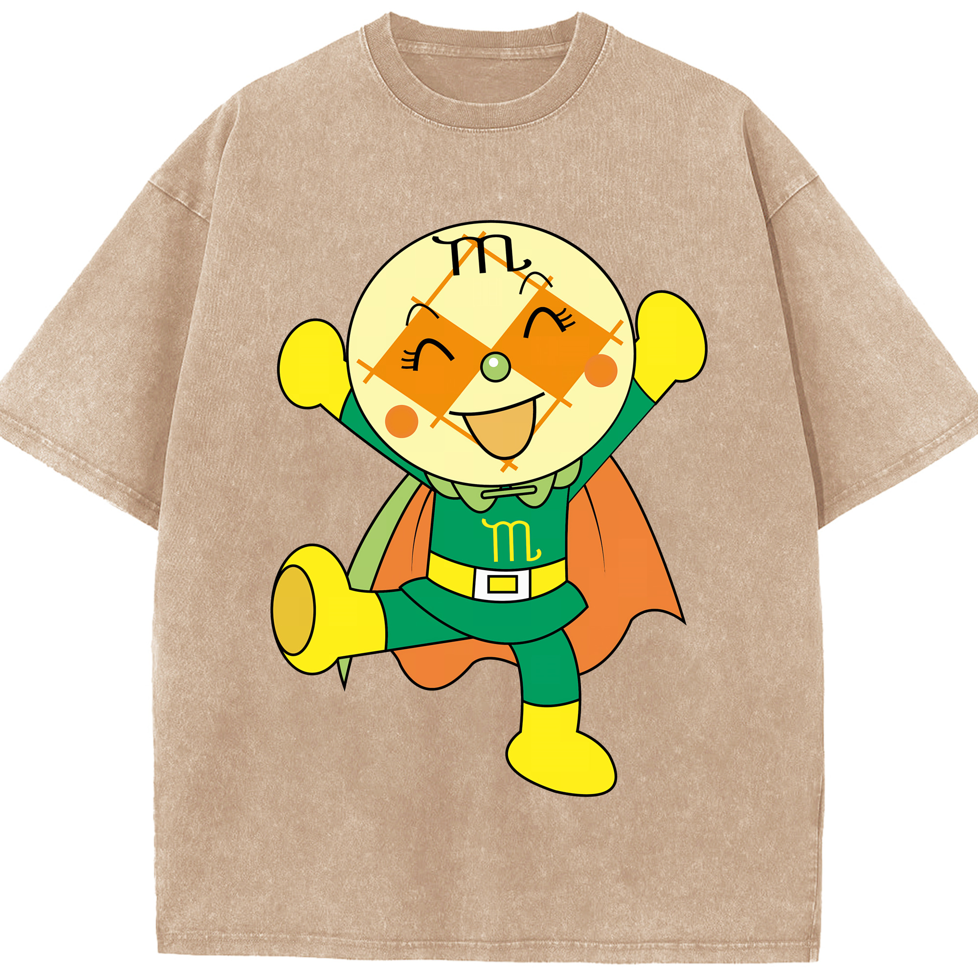 （画像用） アンパンマン Anpanman 綿100% ヴィンテージ風 半袖Tシャツ（フロントプリント）