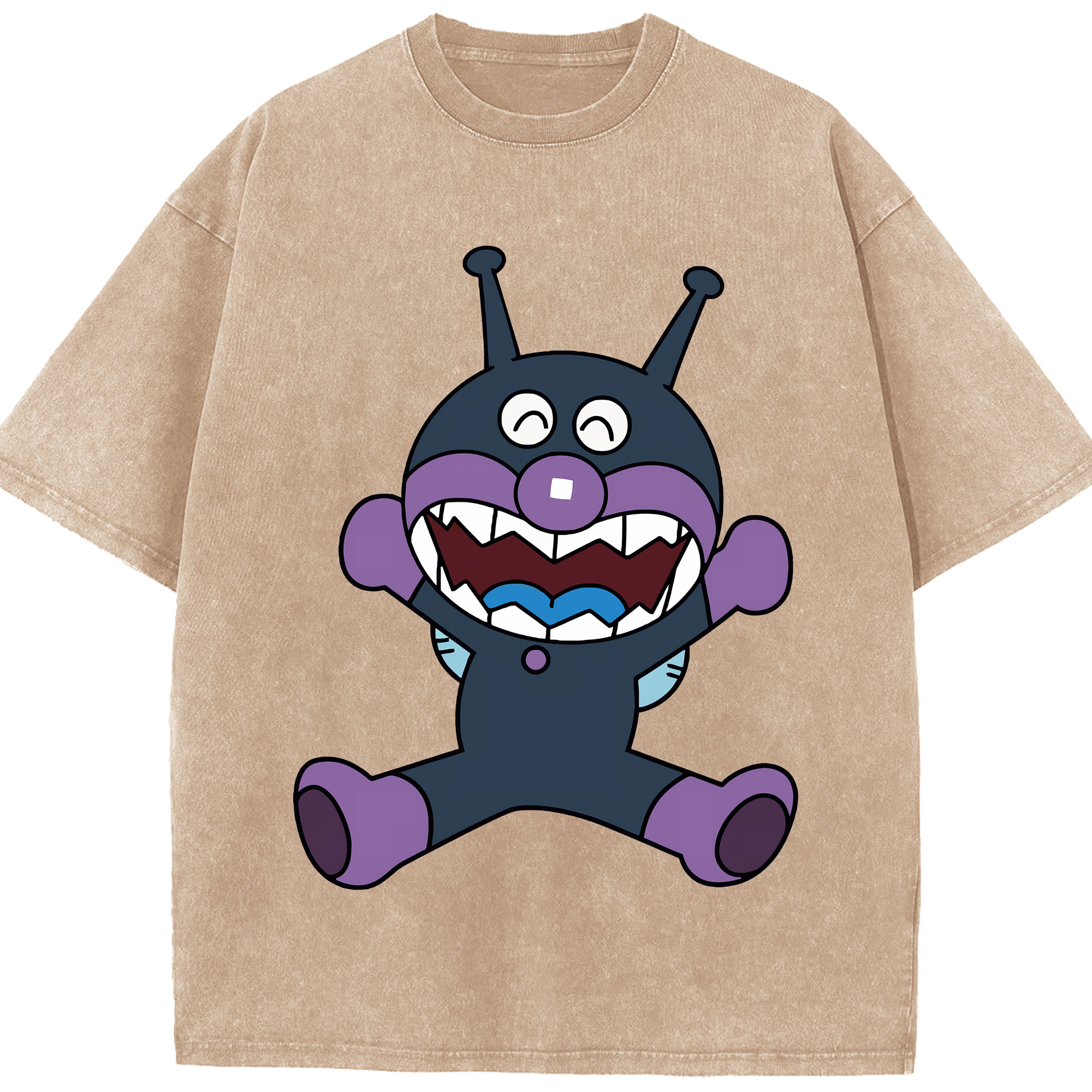 （画像用） アンパンマン Anpanman 綿100% ヴィンテージ風 半袖Tシャツ（フロントプリント）