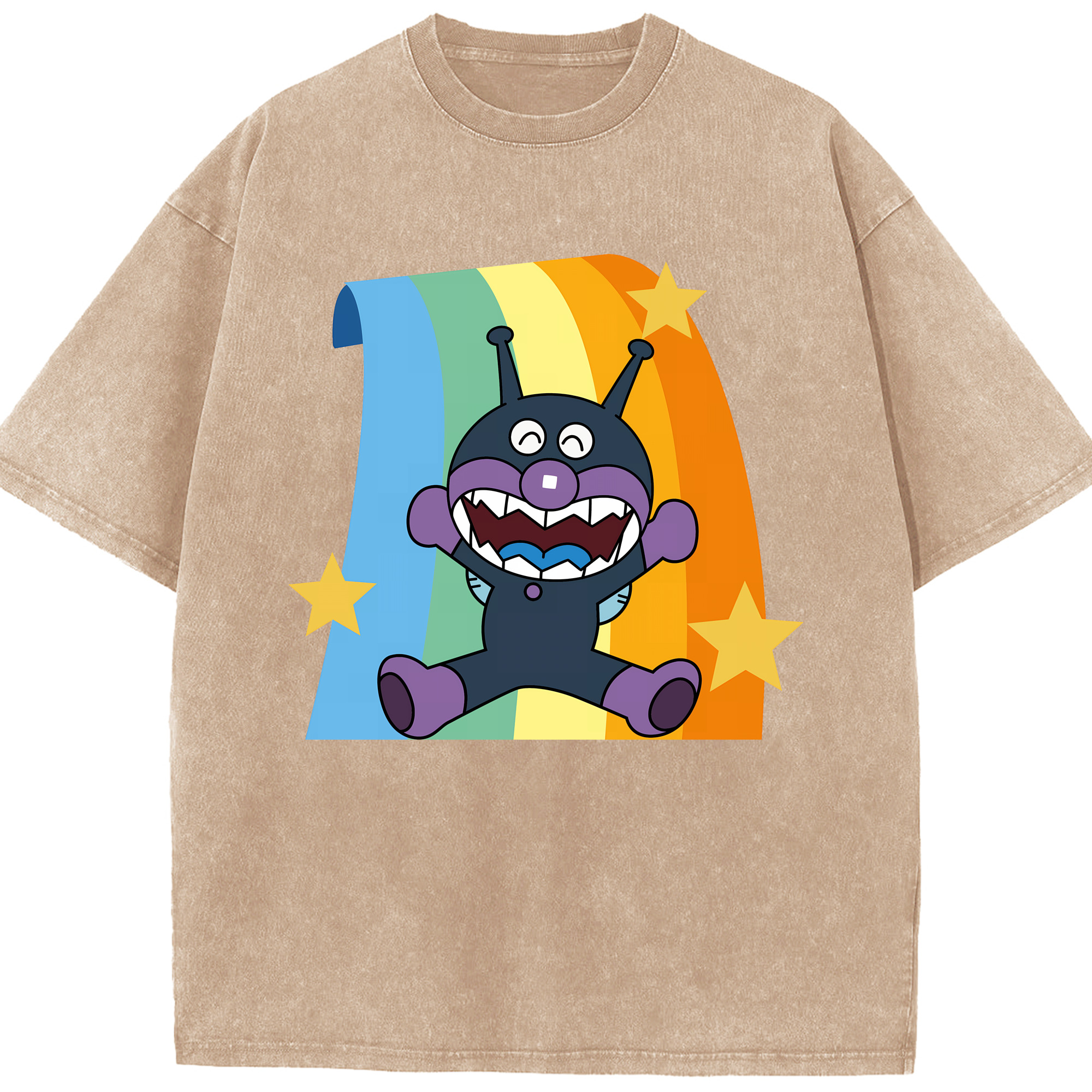 （画像用） アンパンマン Anpanman 綿100% ヴィンテージ風 半袖Tシャツ（フロントプリント）