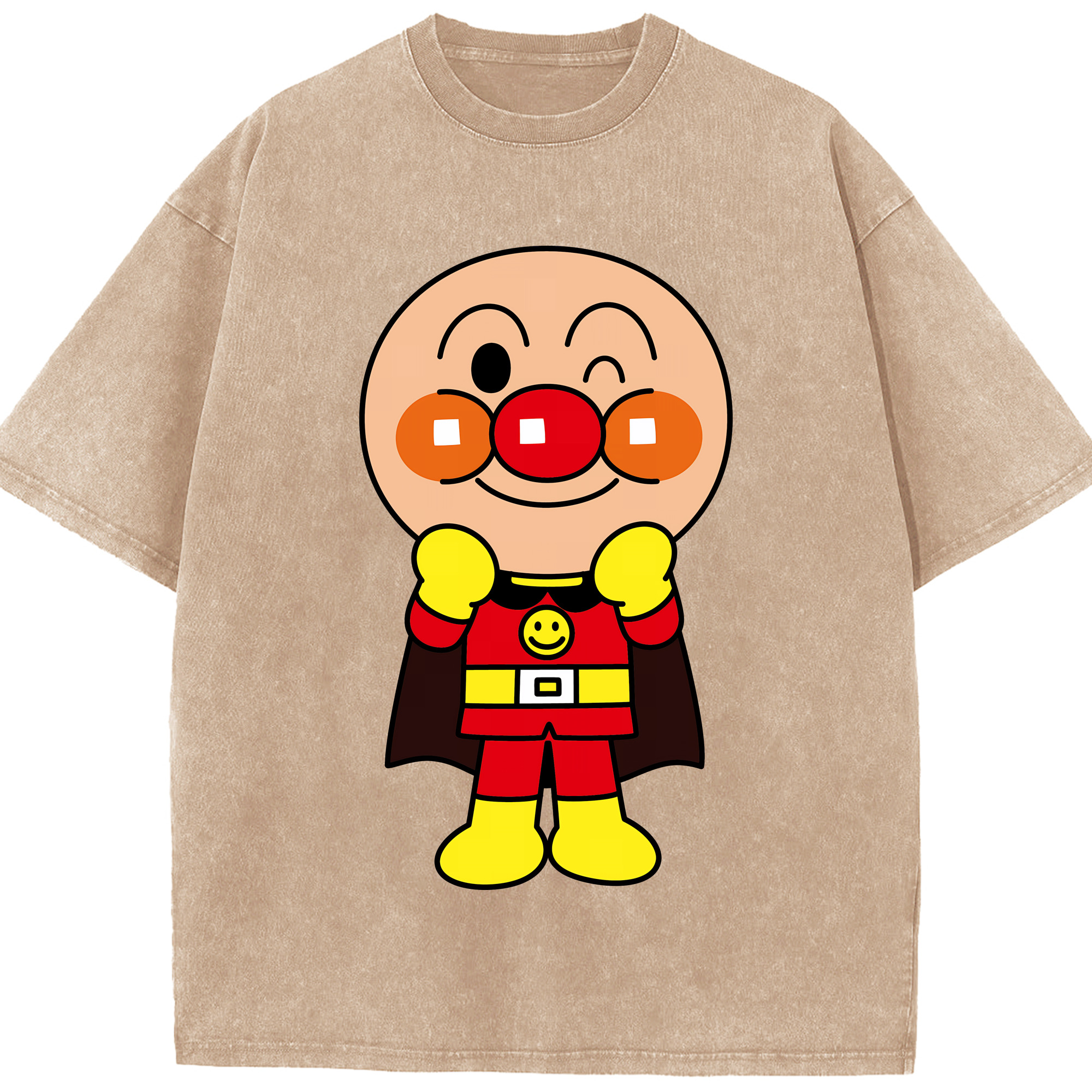 （画像用） アンパンマン Anpanman 綿100% ヴィンテージ風 半袖Tシャツ（フロントプリント）