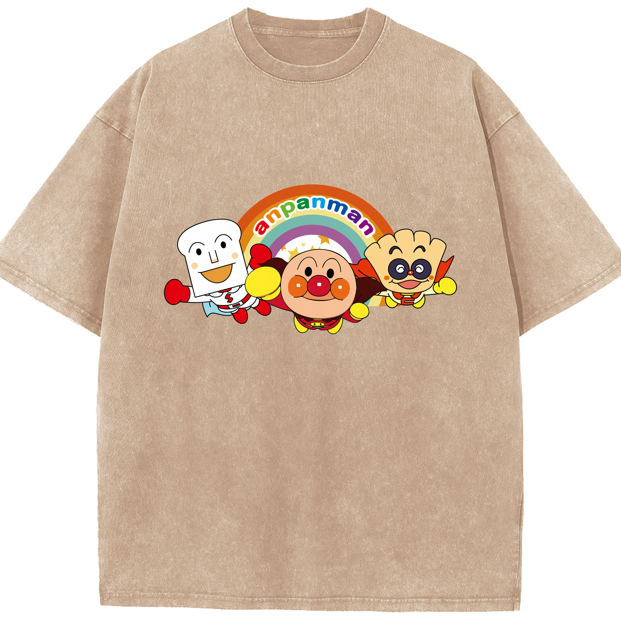 （画像用） アンパンマン Anpanman 綿100% ヴィンテージ風 半袖Tシャツ（フロントプリント）