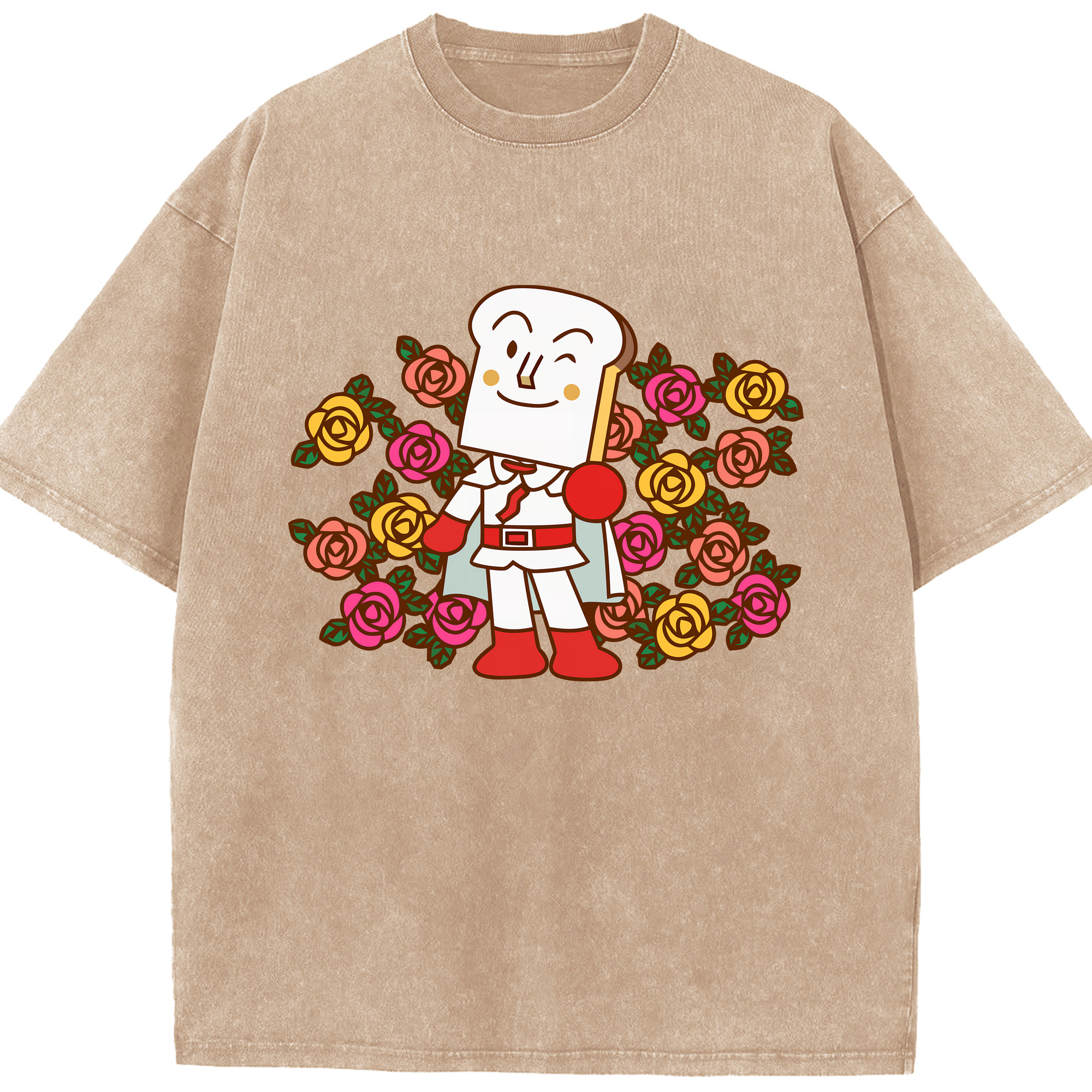 （画像用） アンパンマン Anpanman 綿100% ヴィンテージ風 半袖Tシャツ（フロントプリント）