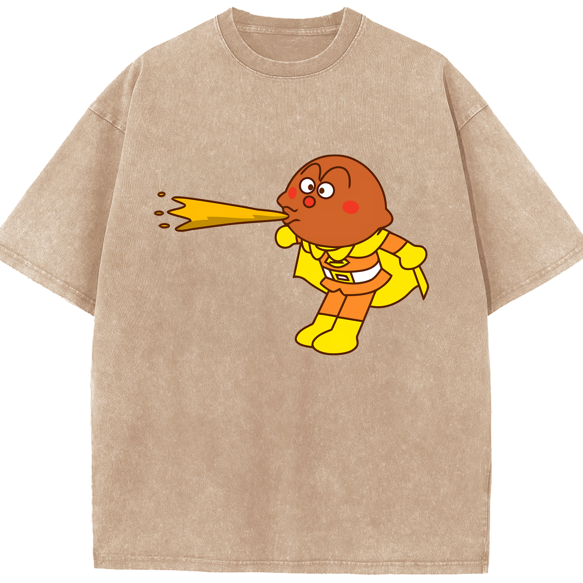 （画像用） アンパンマン Anpanman 綿100% ヴィンテージ風 半袖Tシャツ（フロントプリント）