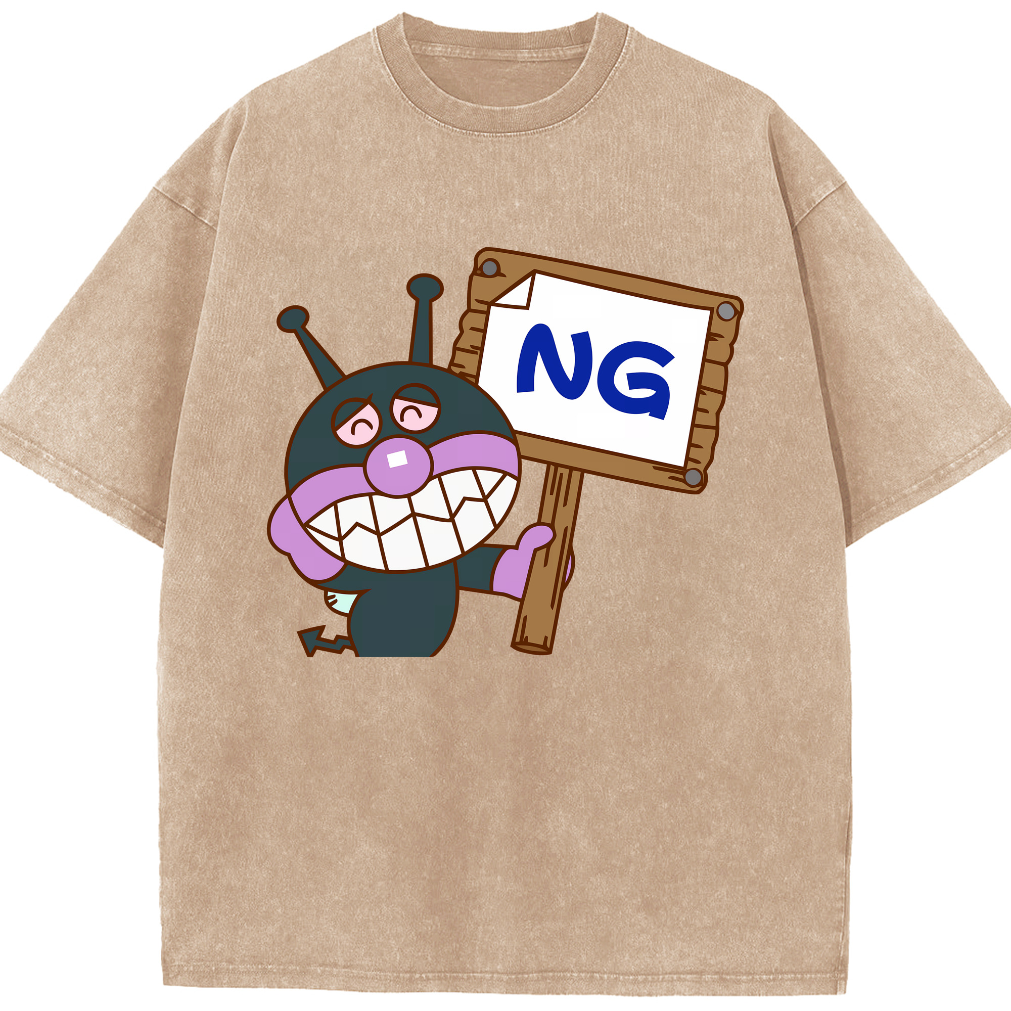 （画像用） アンパンマン Anpanman 綿100% ヴィンテージ風 半袖Tシャツ（フロントプリント）