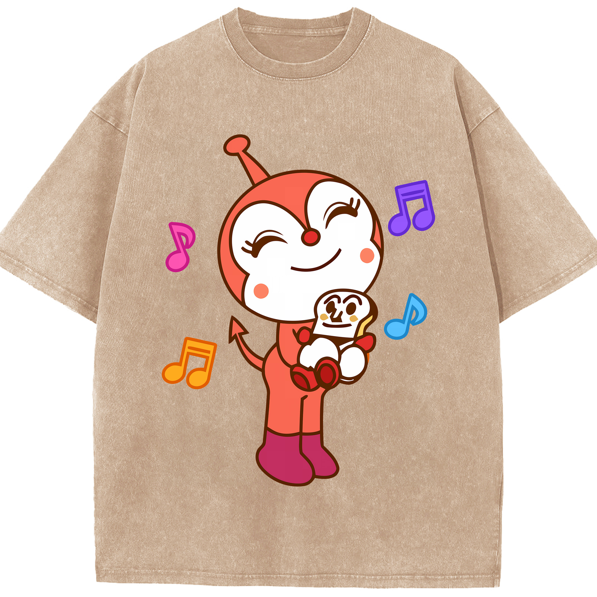 （画像用） アンパンマン Anpanman 綿100% ヴィンテージ風 半袖Tシャツ（フロントプリント）