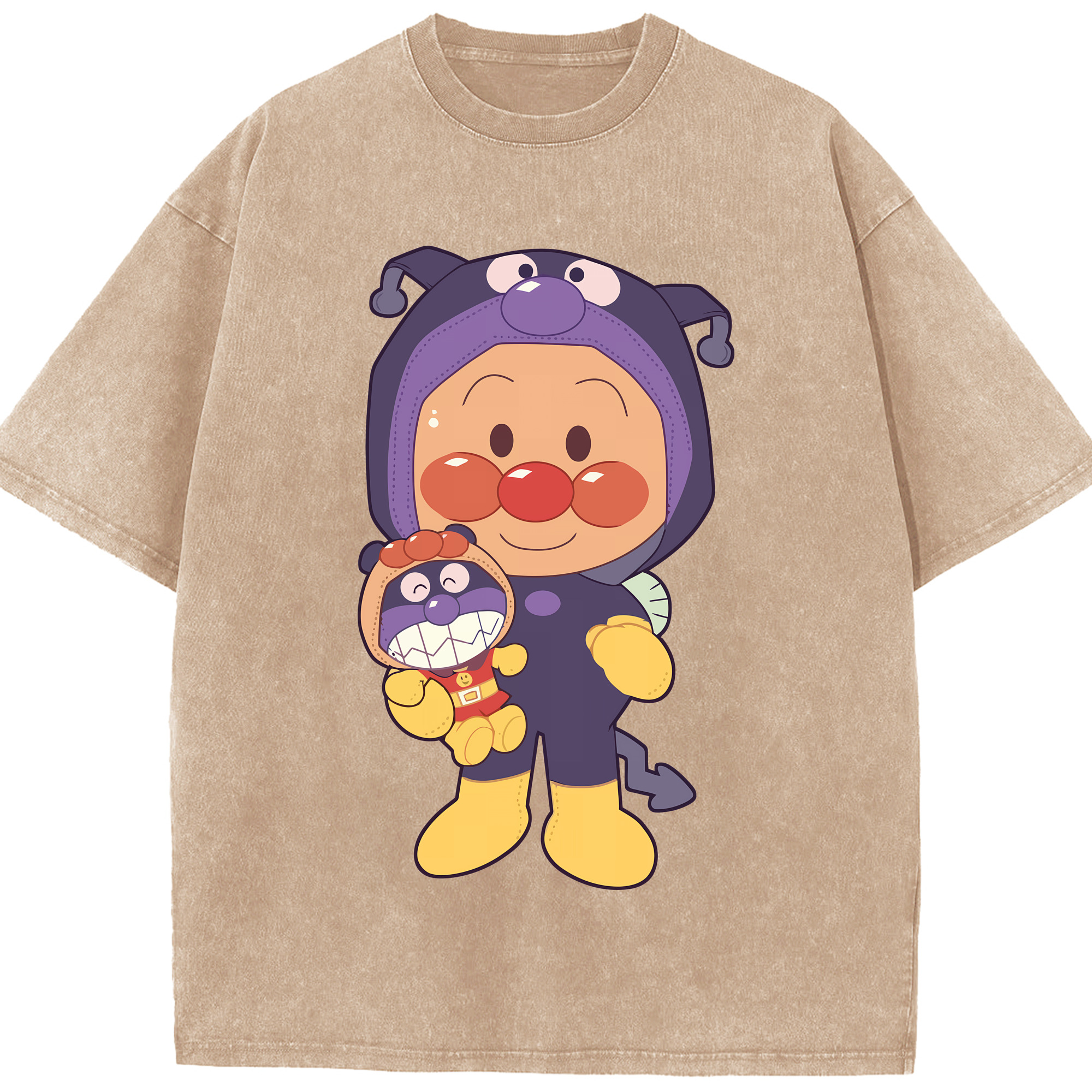 （画像用） アンパンマン Anpanman 綿100% ヴィンテージ風 半袖Tシャツ（フロントプリント）