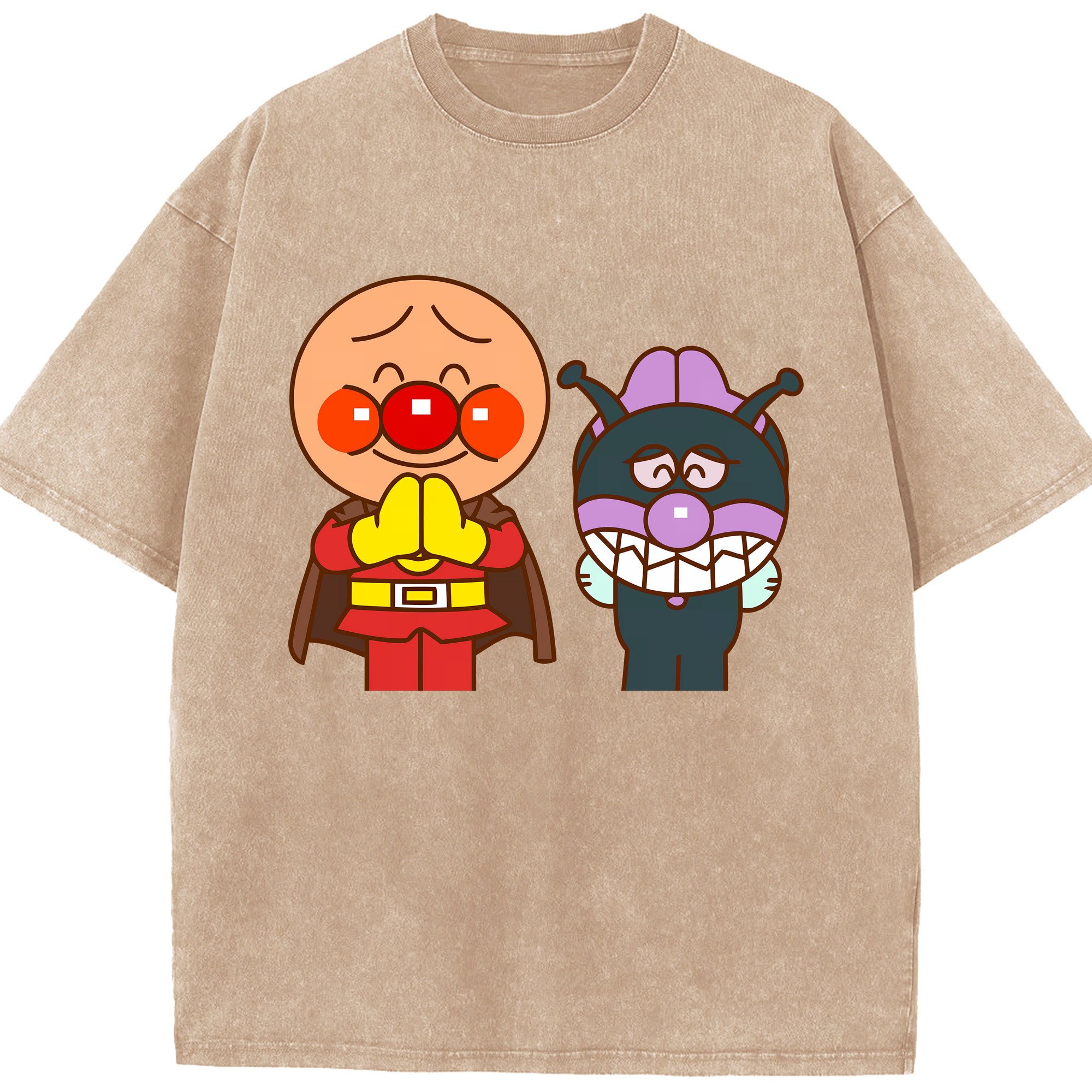 （画像用） アンパンマン Anpanman 綿100% ヴィンテージ風 半袖Tシャツ（フロントプリント）