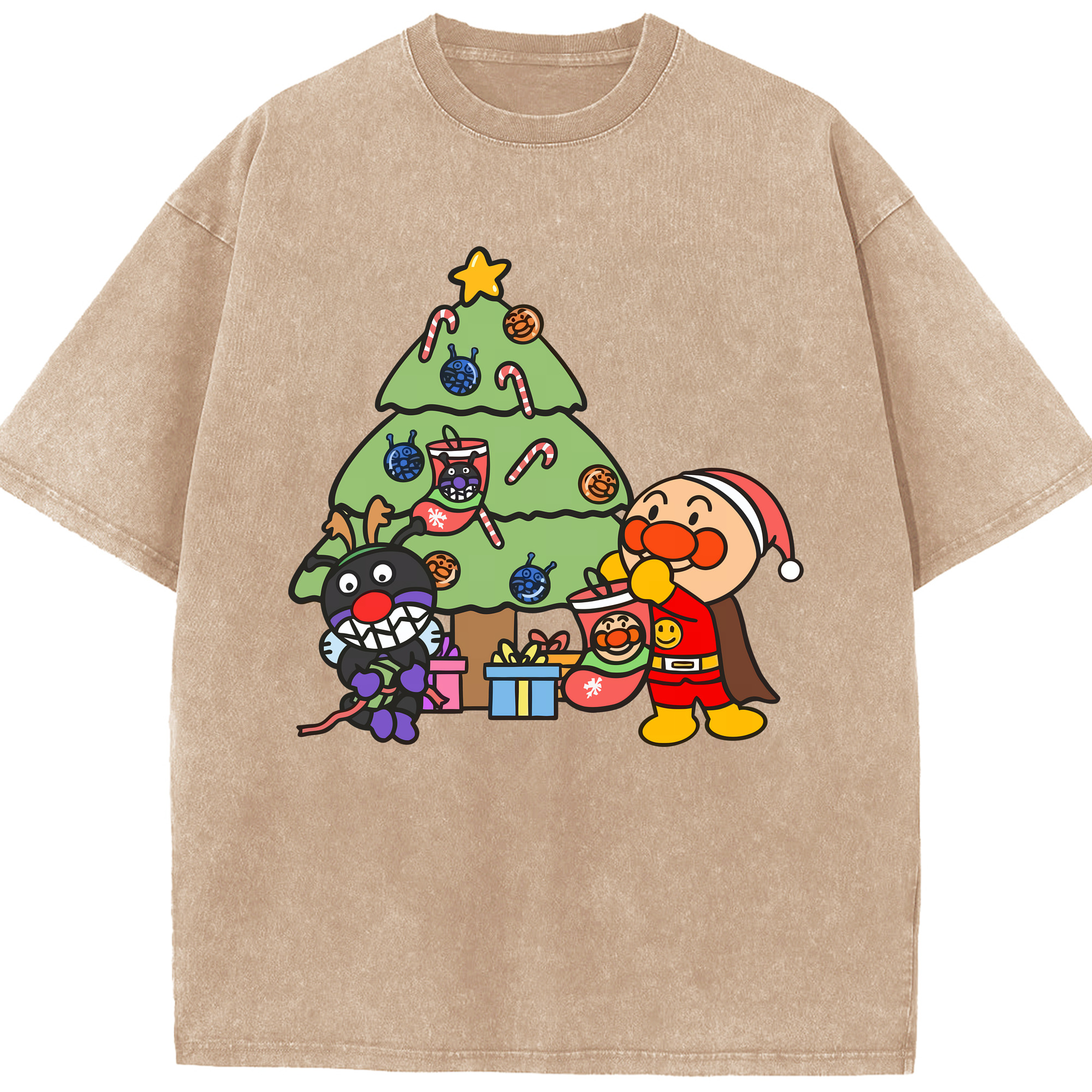 （画像用） アンパンマン Anpanman 綿100% ヴィンテージ風 半袖Tシャツ（フロントプリント）