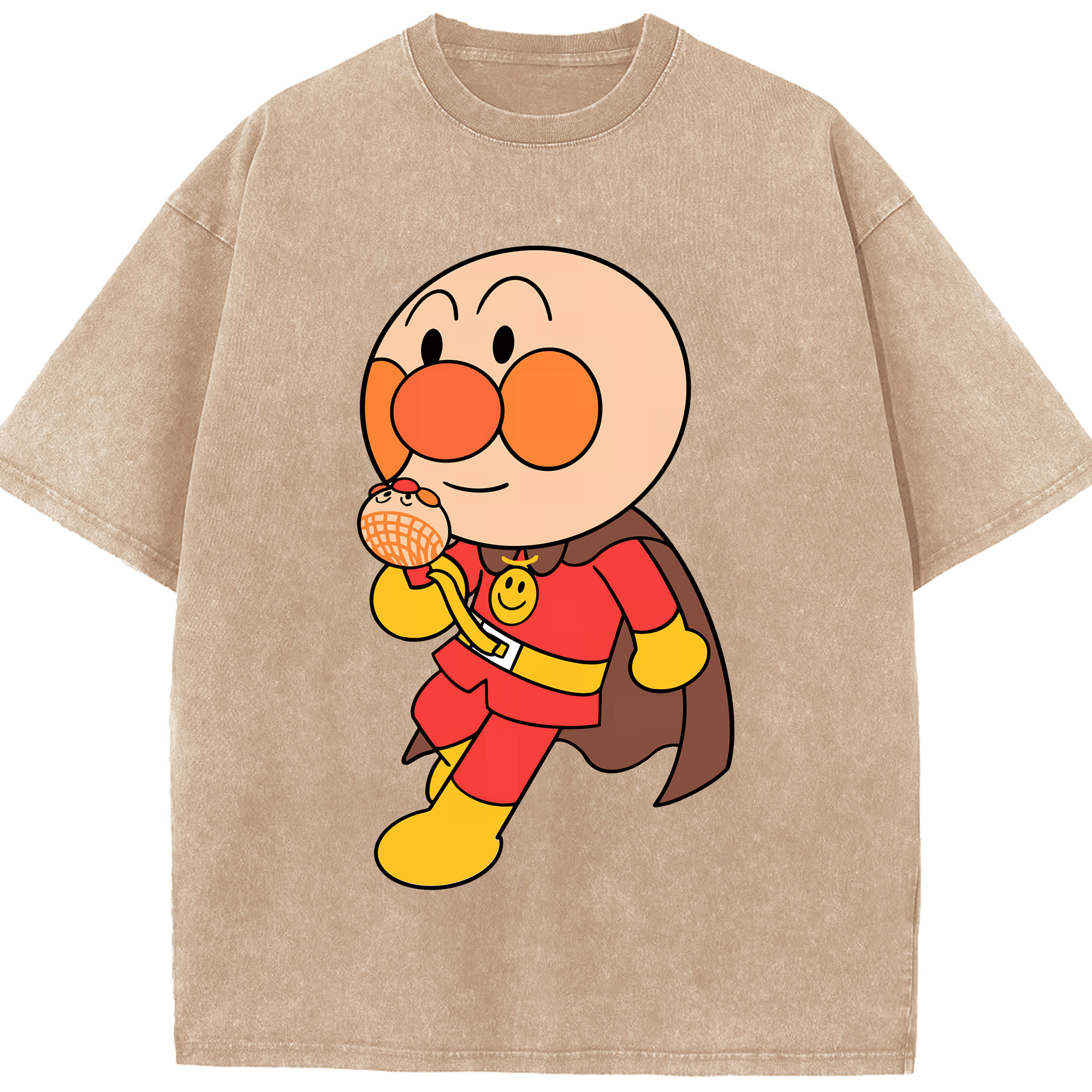 （画像用） アンパンマン Anpanman 綿100% ヴィンテージ風 半袖Tシャツ（フロントプリント）