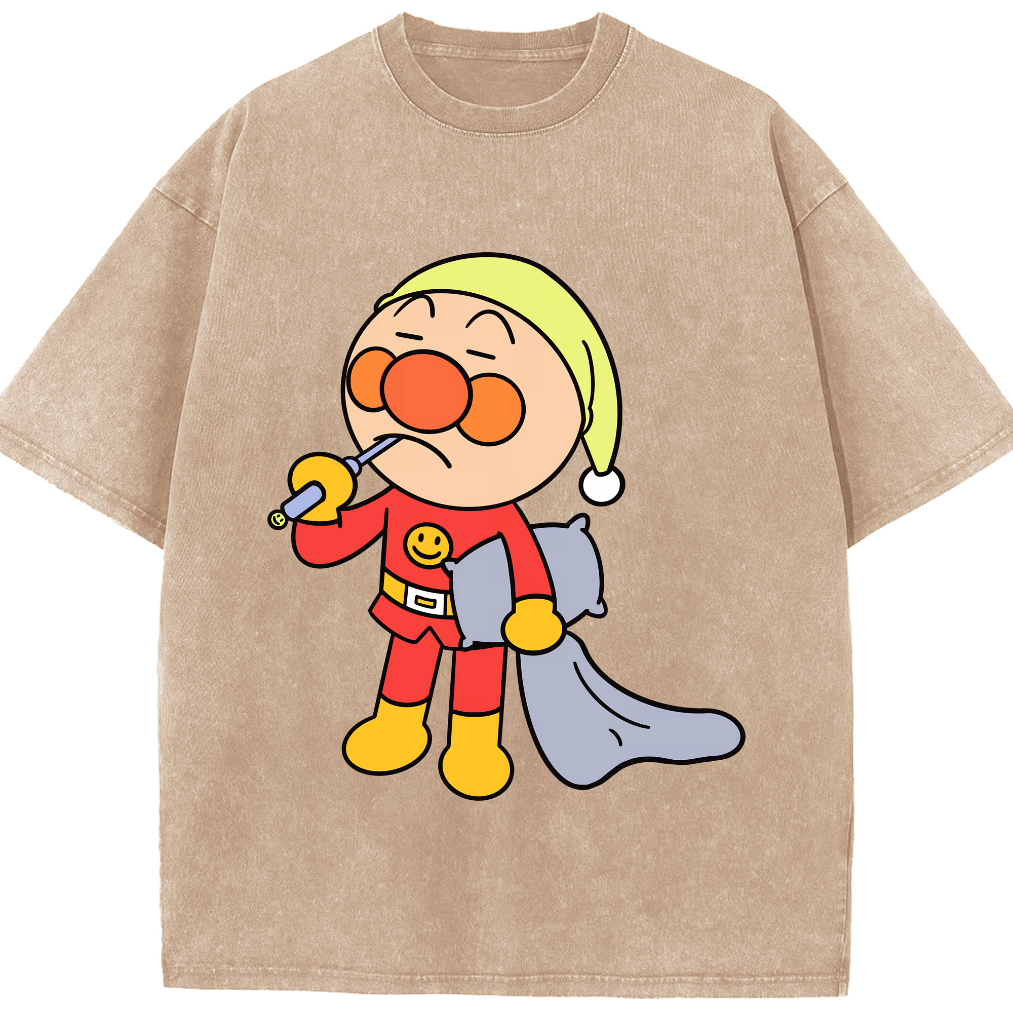 （画像用） アンパンマン Anpanman 綿100% ヴィンテージ風 半袖Tシャツ（フロントプリント）