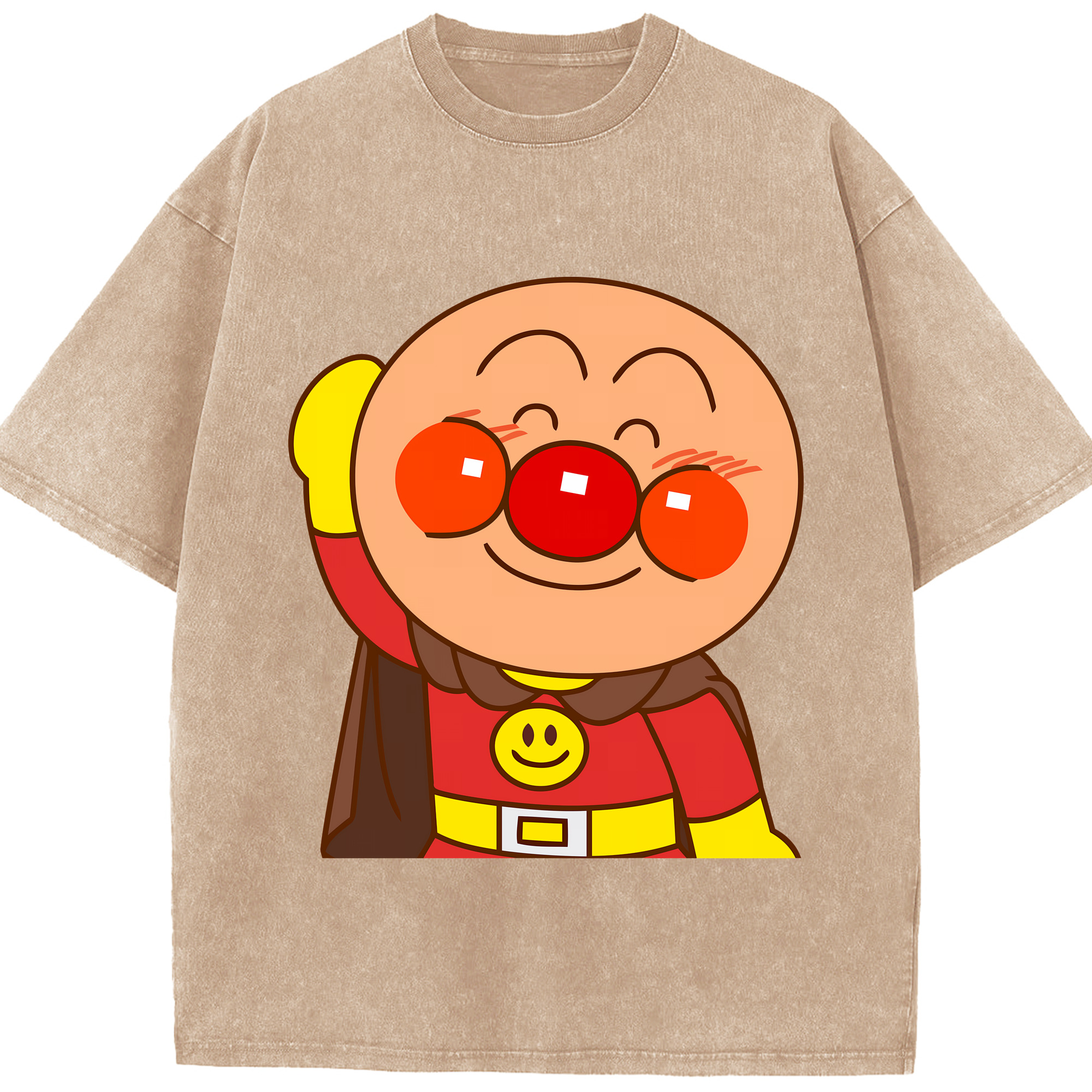 （画像用） アンパンマン Anpanman 綿100% ヴィンテージ風 半袖Tシャツ（フロントプリント）