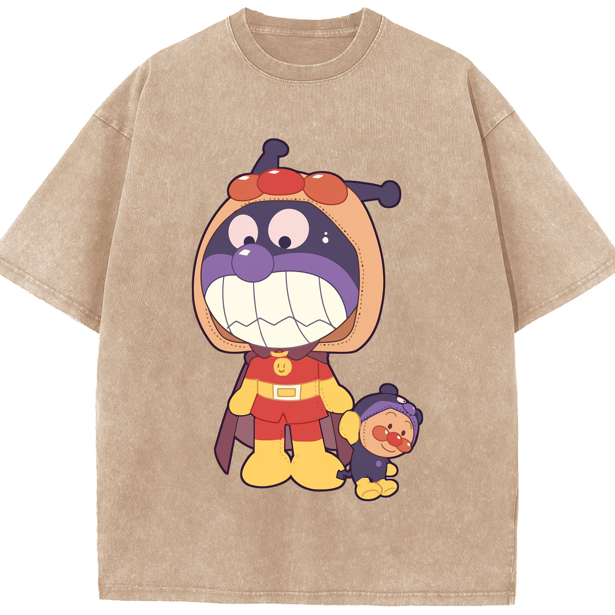 （画像用） アンパンマン Anpanman 綿100% ヴィンテージ風 半袖Tシャツ（フロントプリント）