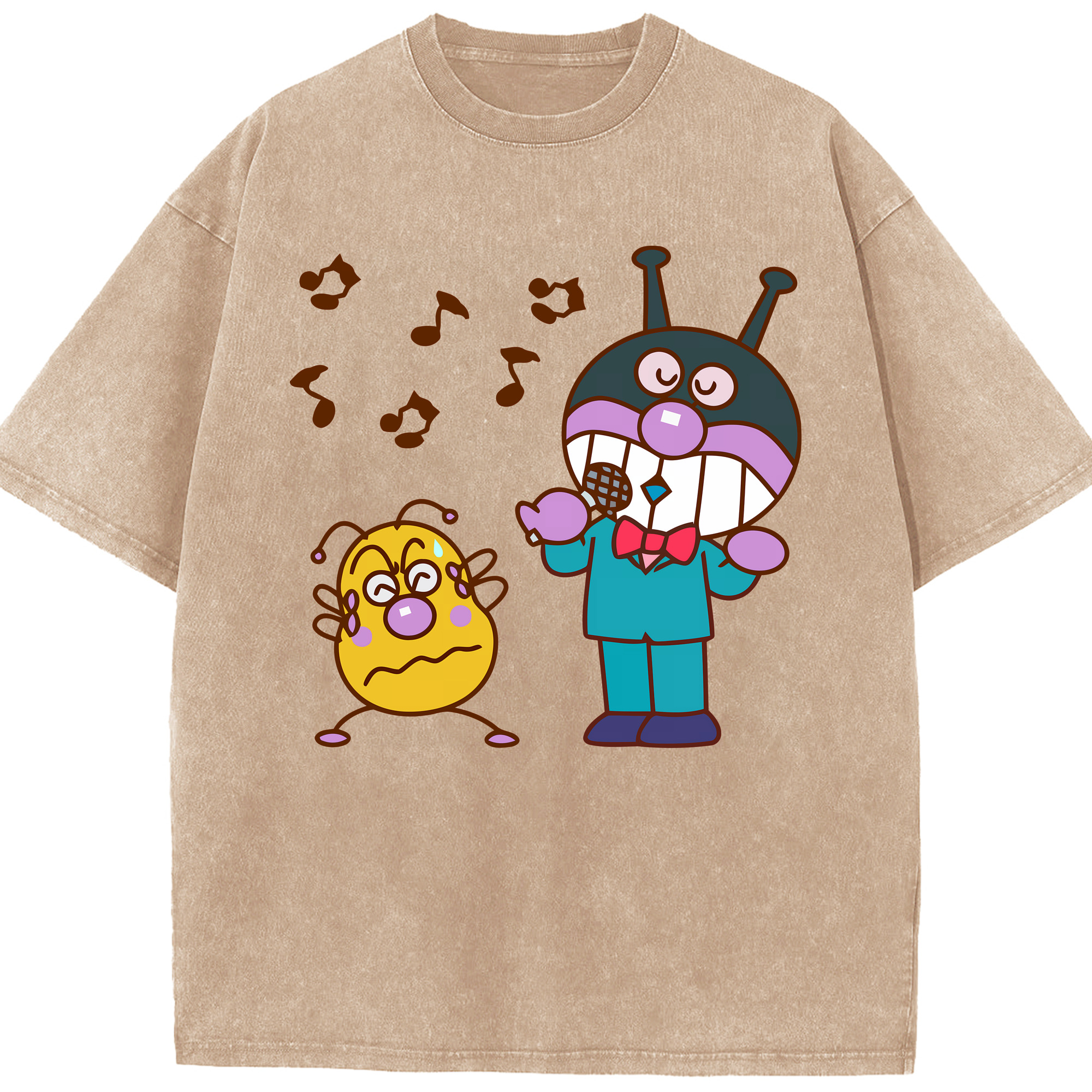 （画像用） アンパンマン Anpanman 綿100% ヴィンテージ風 半袖Tシャツ（フロントプリント）