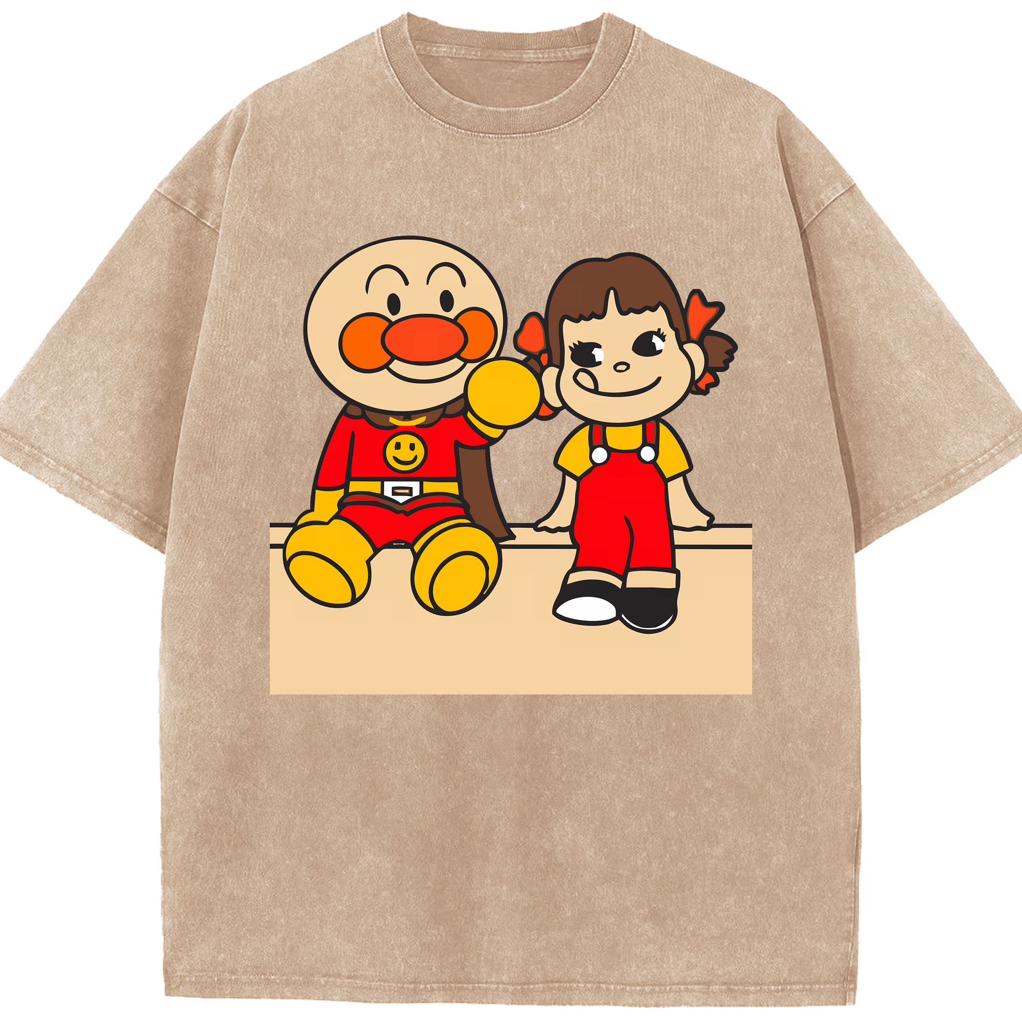 （画像用） アンパンマン Anpanman 綿100% ヴィンテージ風 半袖Tシャツ（フロントプリント）
