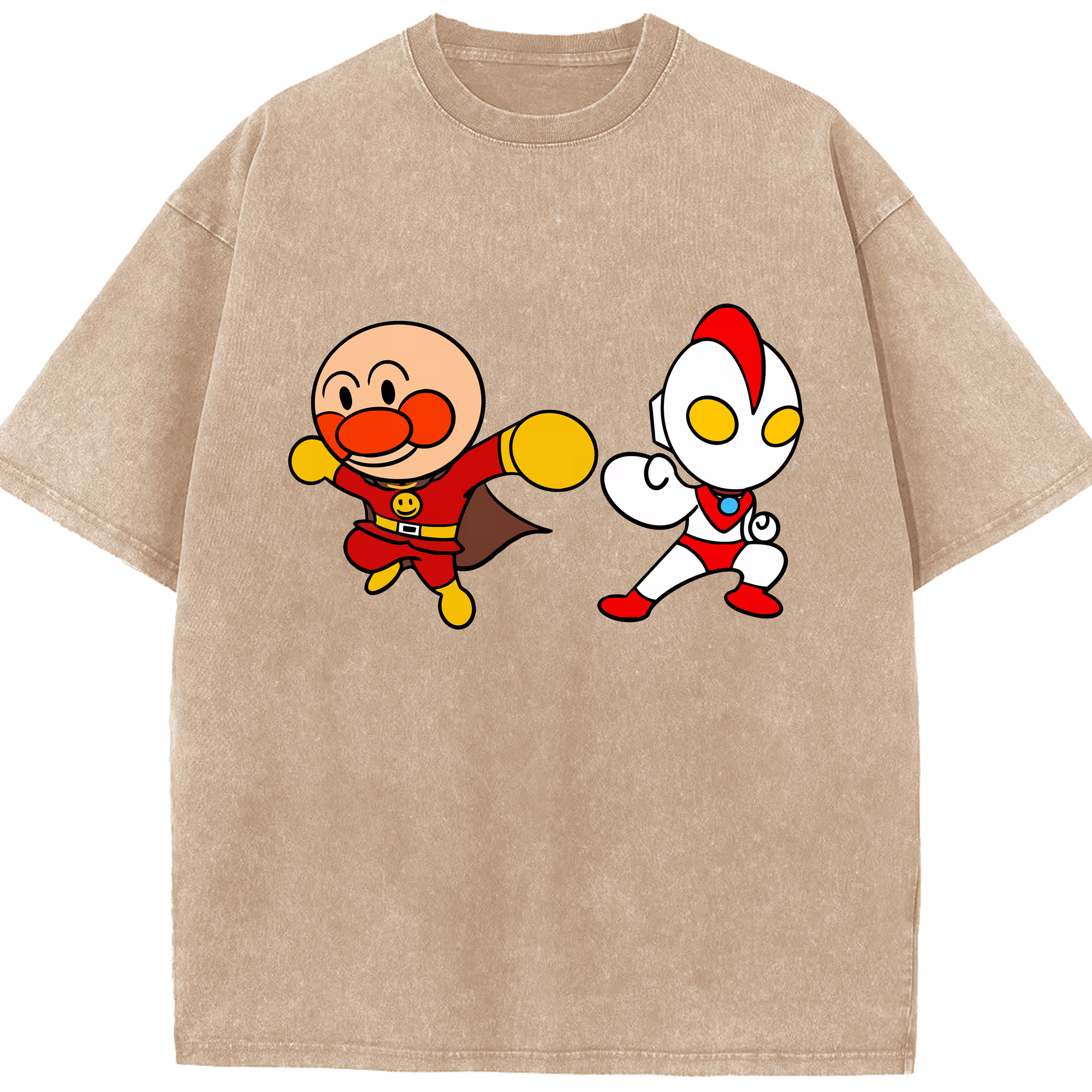 （画像用） アンパンマン Anpanman 綿100% ヴィンテージ風 半袖Tシャツ（フロントプリント）