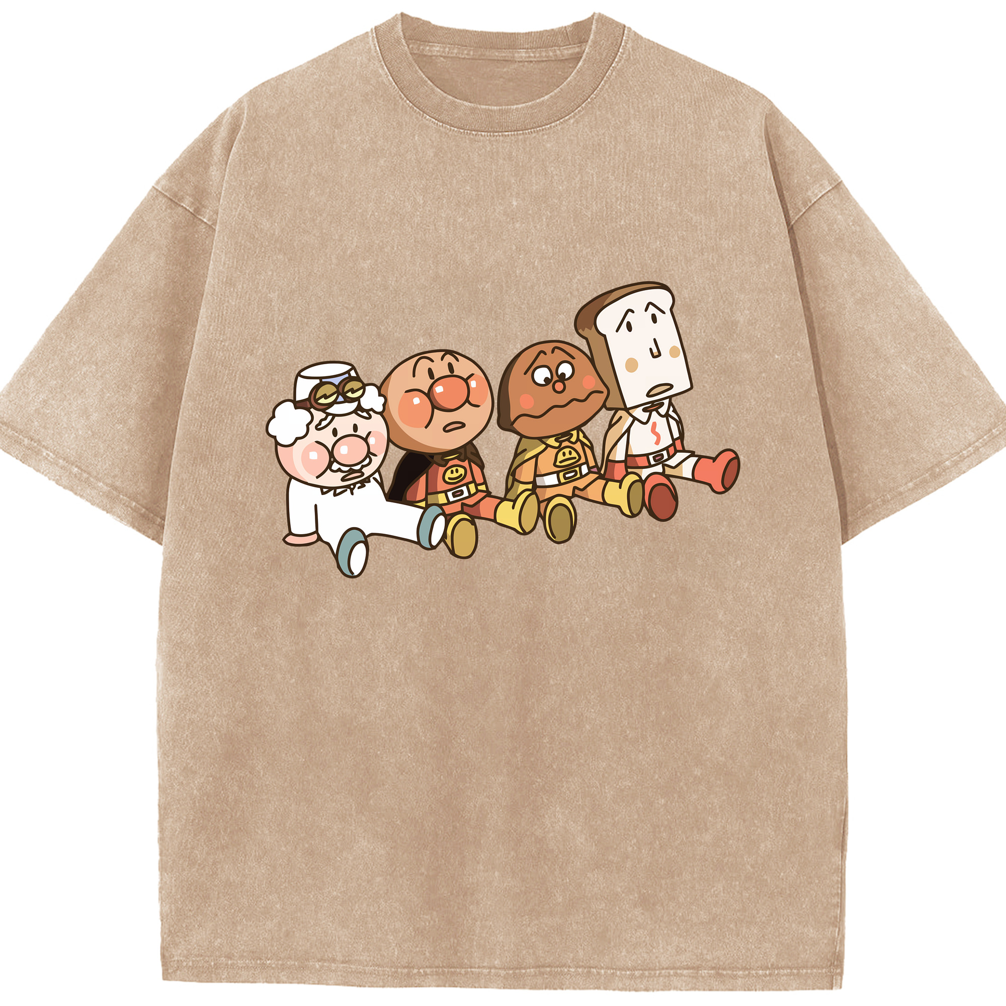 （画像用） アンパンマン Anpanman 綿100% ヴィンテージ風 半袖Tシャツ（フロントプリント）