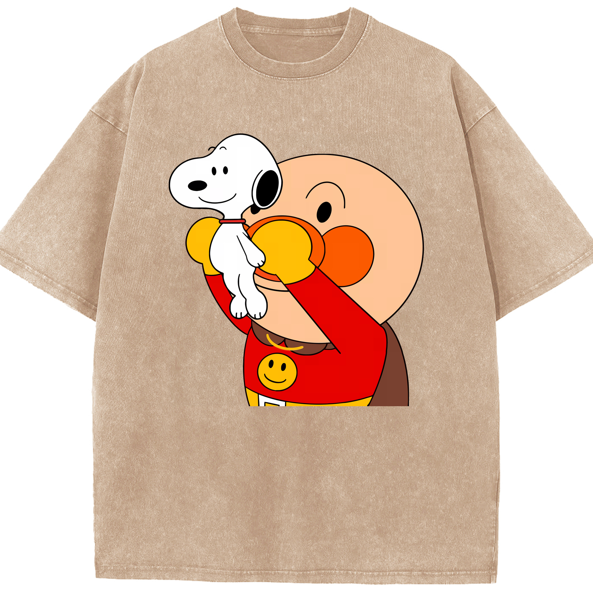 （画像用） アンパンマン Anpanman 綿100% ヴィンテージ風 半袖Tシャツ（フロントプリント）