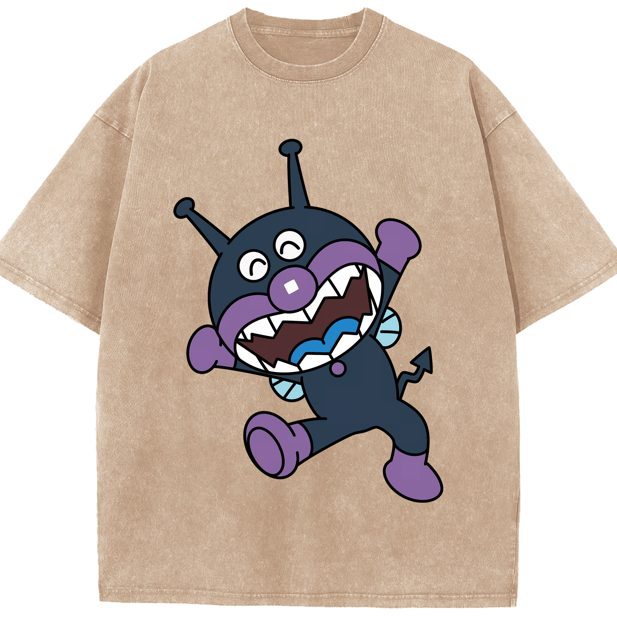 （画像用） アンパンマン Anpanman 綿100% ヴィンテージ風 半袖Tシャツ（フロントプリント）