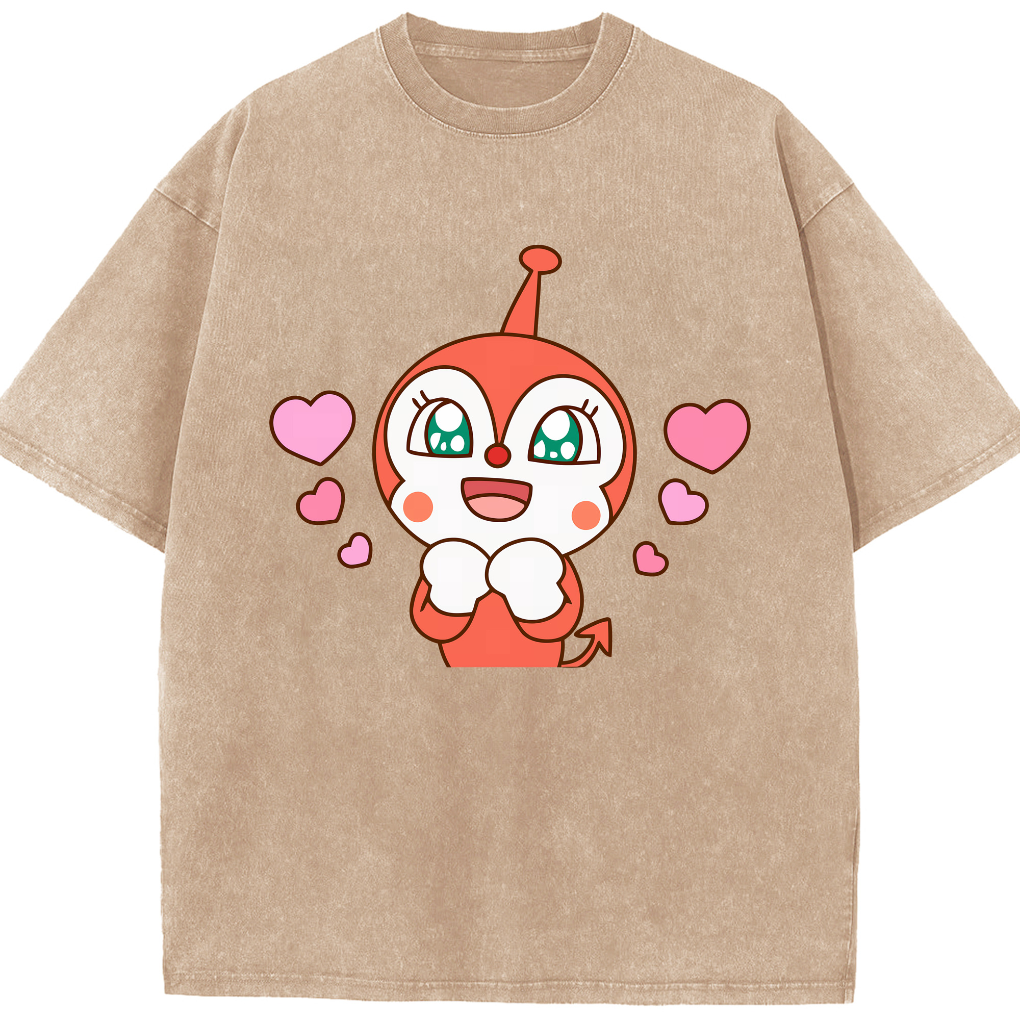 （画像用） アンパンマン Anpanman 綿100% ヴィンテージ風 半袖Tシャツ（フロントプリント）