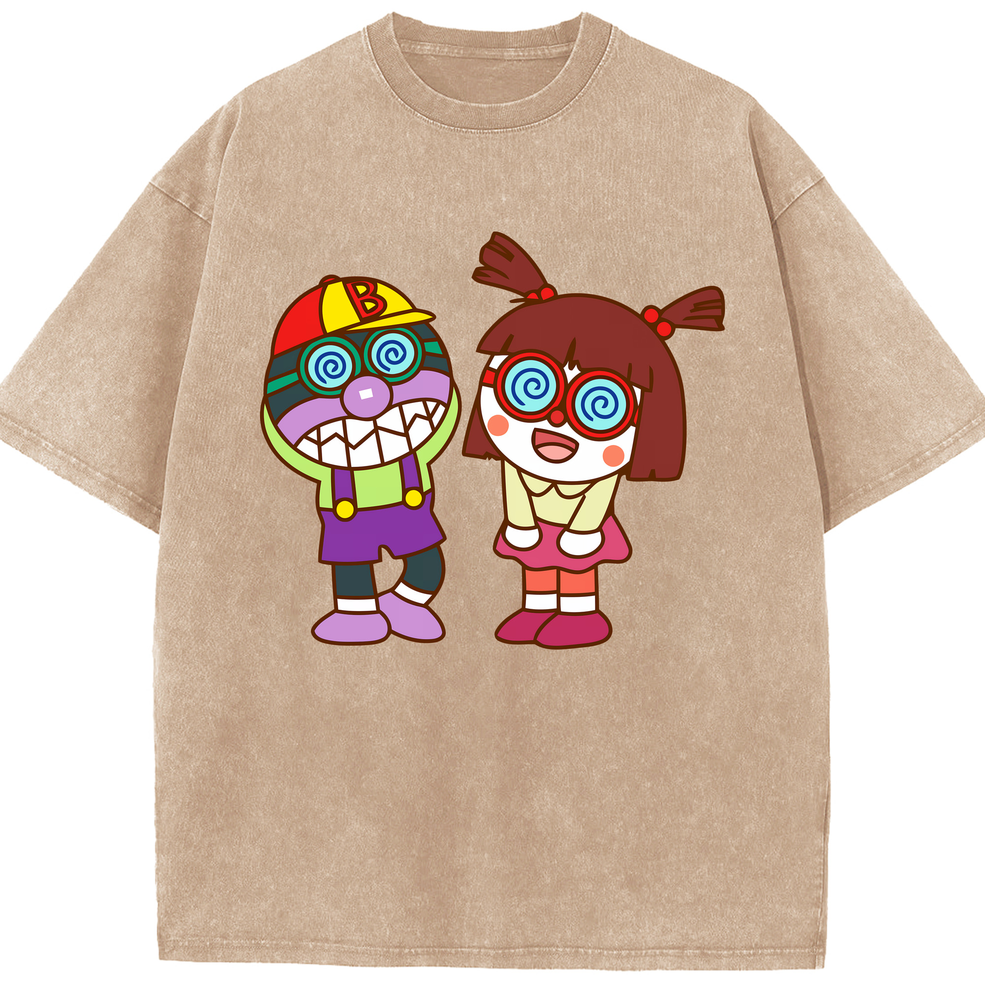 （画像用） アンパンマン Anpanman 綿100% ヴィンテージ風 半袖Tシャツ（フロントプリント）