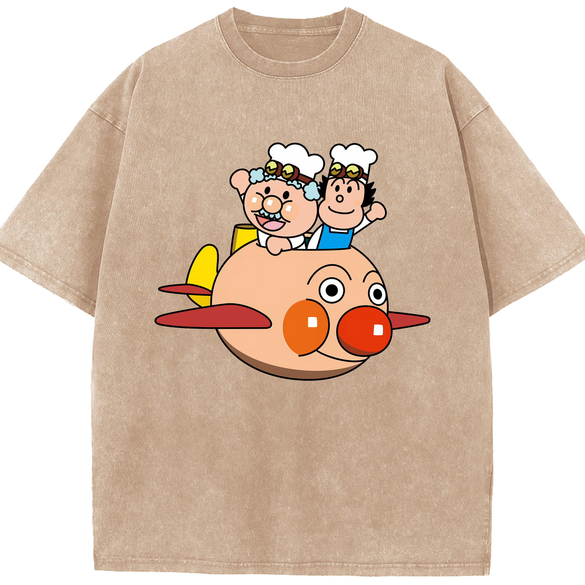 （画像用） アンパンマン Anpanman 綿100% ヴィンテージ風 半袖Tシャツ（フロントプリント）