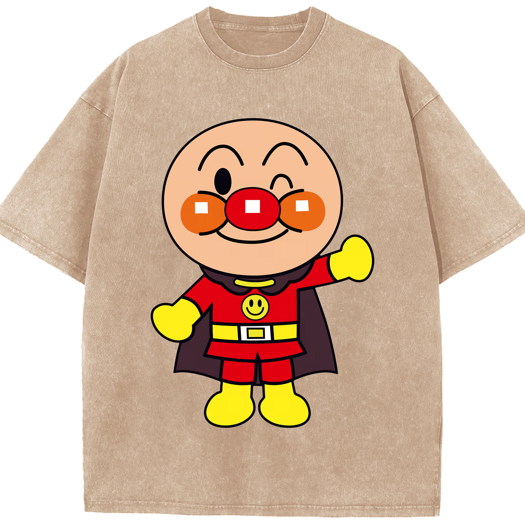 （画像用） アンパンマン Anpanman 綿100% ヴィンテージ風 半袖Tシャツ（フロントプリント）